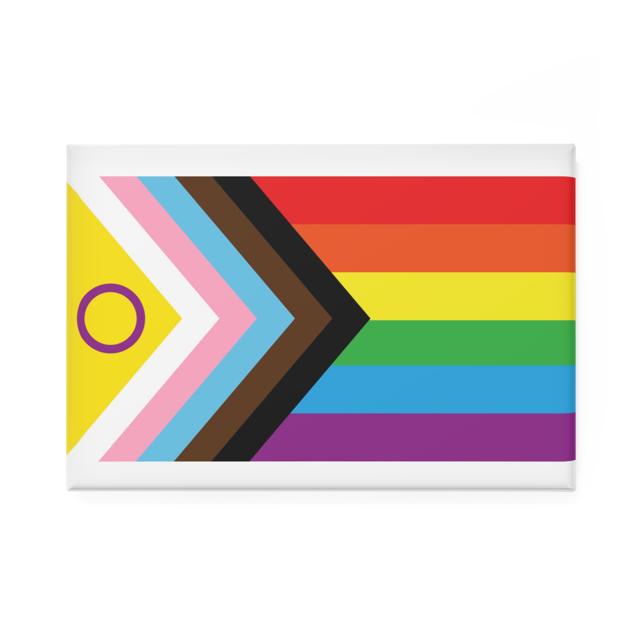 Intersex Inclusive Progress Pride Flag Button Magnet Rectangle 1 And 10 Pcs