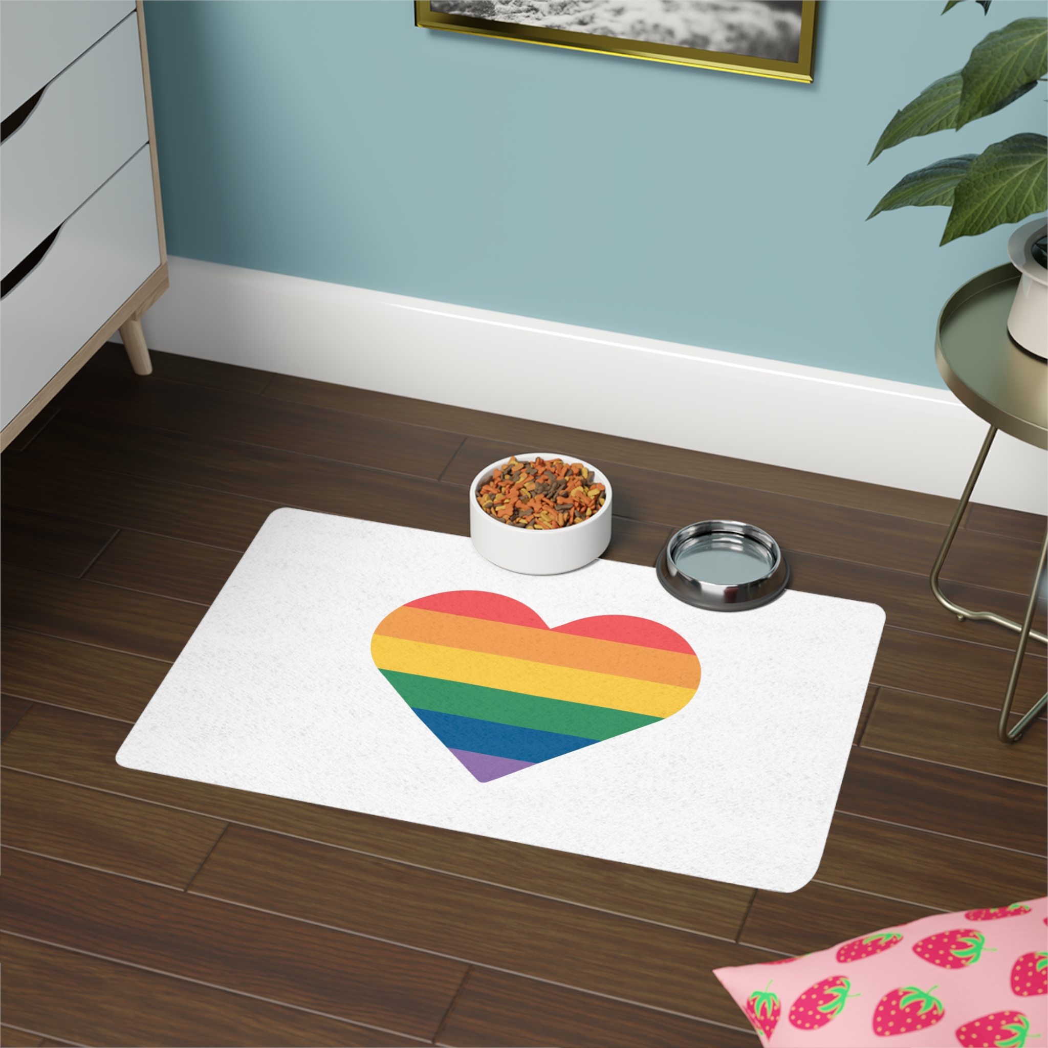 Vector Illustration Rainbow Heart Lgbt Pride Pet Food Mat 12x18 - Image 4