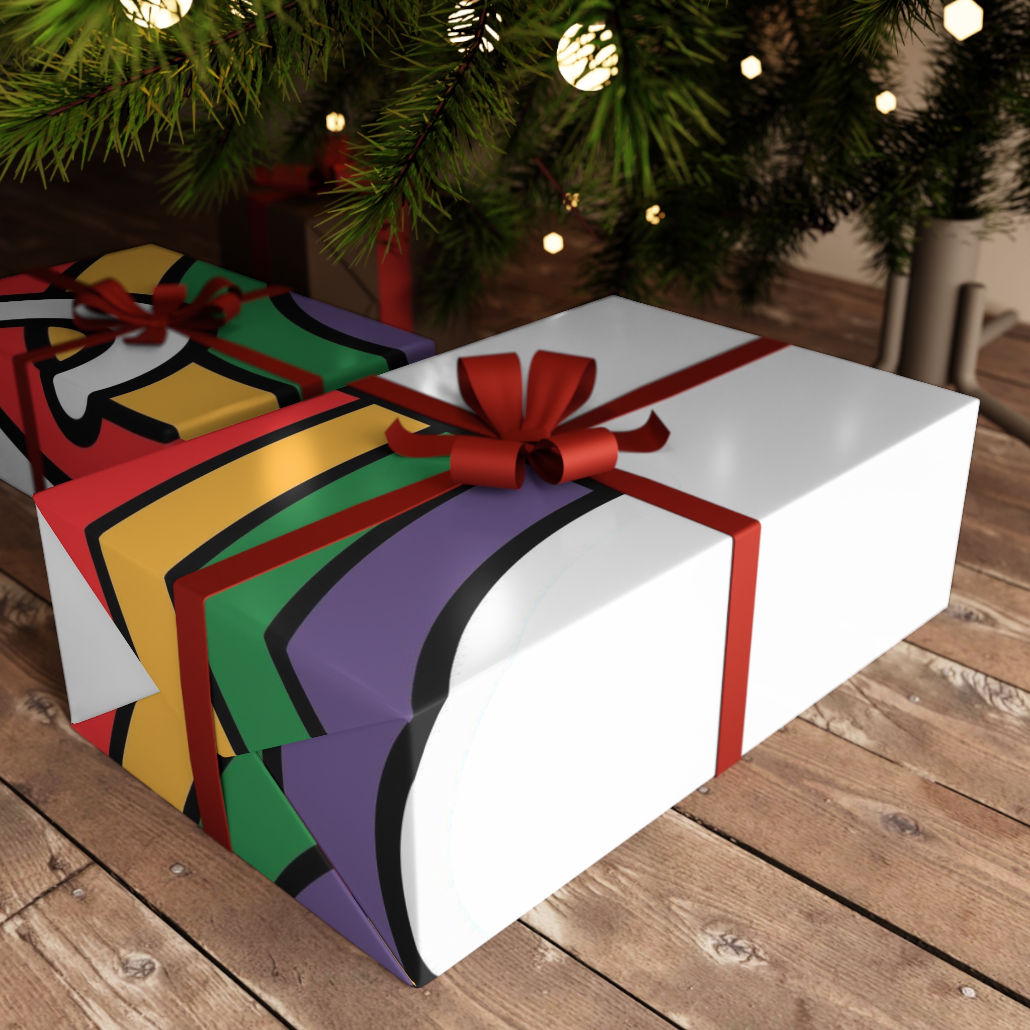 Cartoon Cat Lying Rainbow Illustration With Cheerful Expression Gift Wrapping Paper Sheets 1pc - Image 6