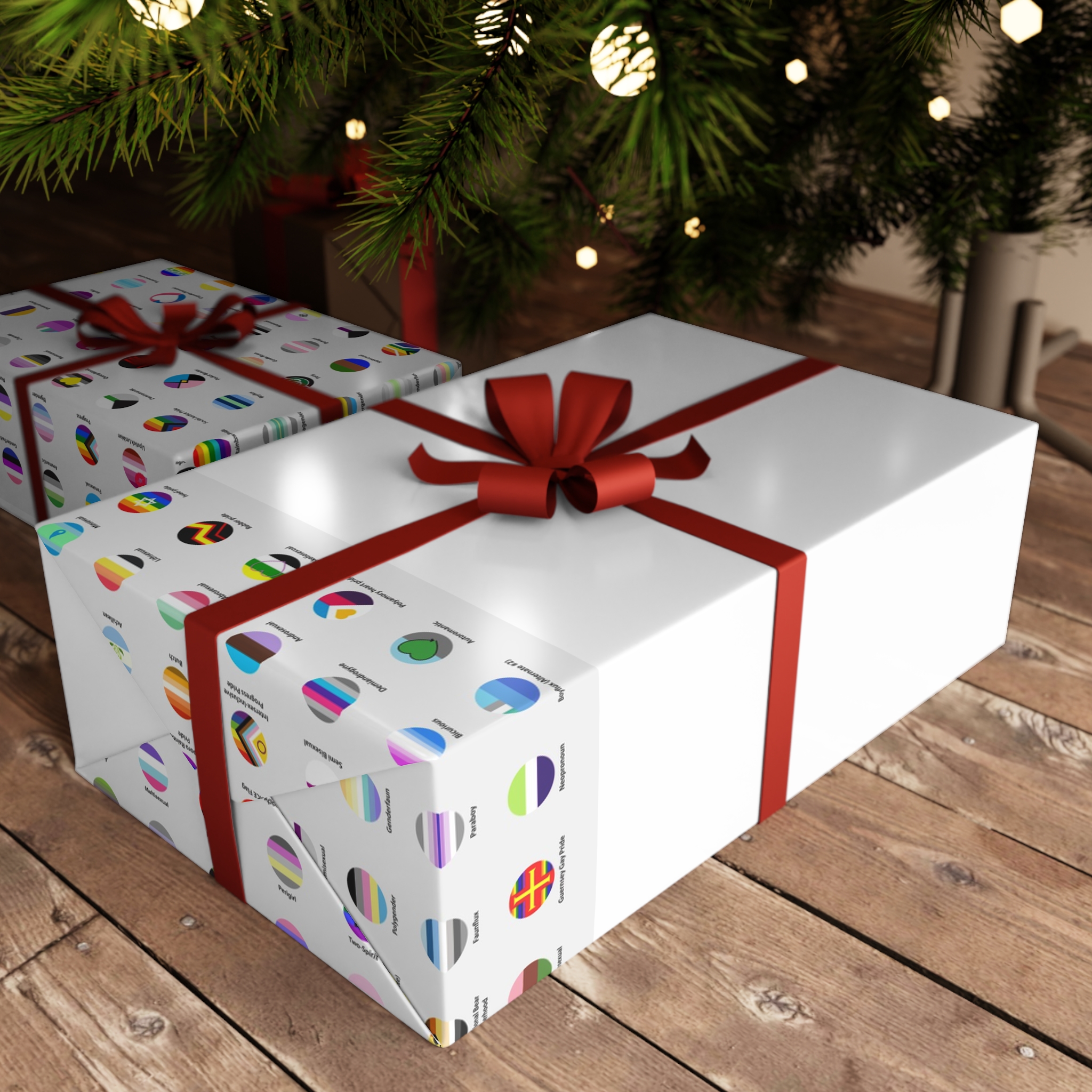 Circular Lgbtq Pride Flags Collection Chart Representing Diverse Gender Sexual Identities Gift Wrapping Paper Sheets 1pc - Image 3