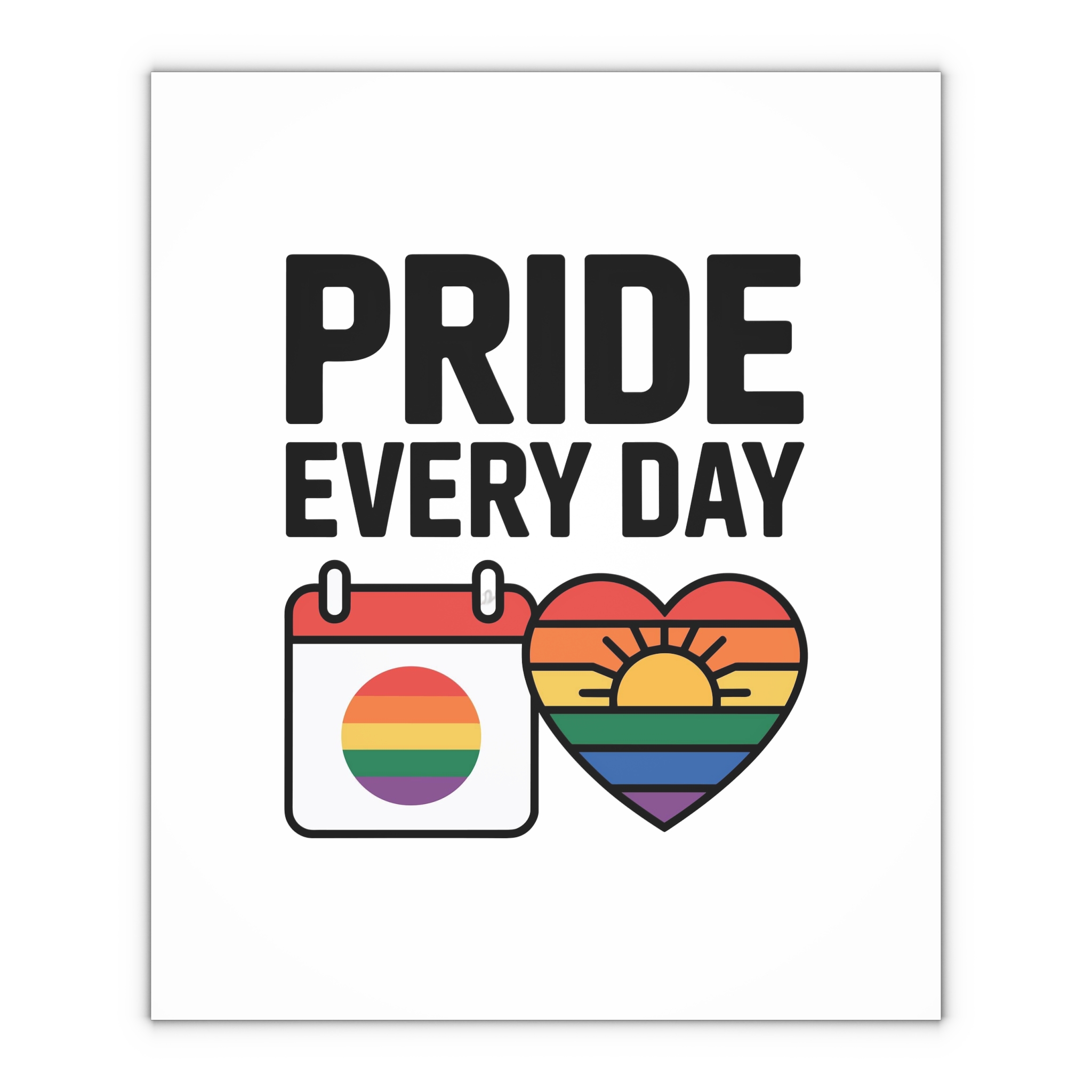 Pride Every Day T Shirt Design Isolated White Background Gift Wrapping Paper Sheets 1pc - Image 4
