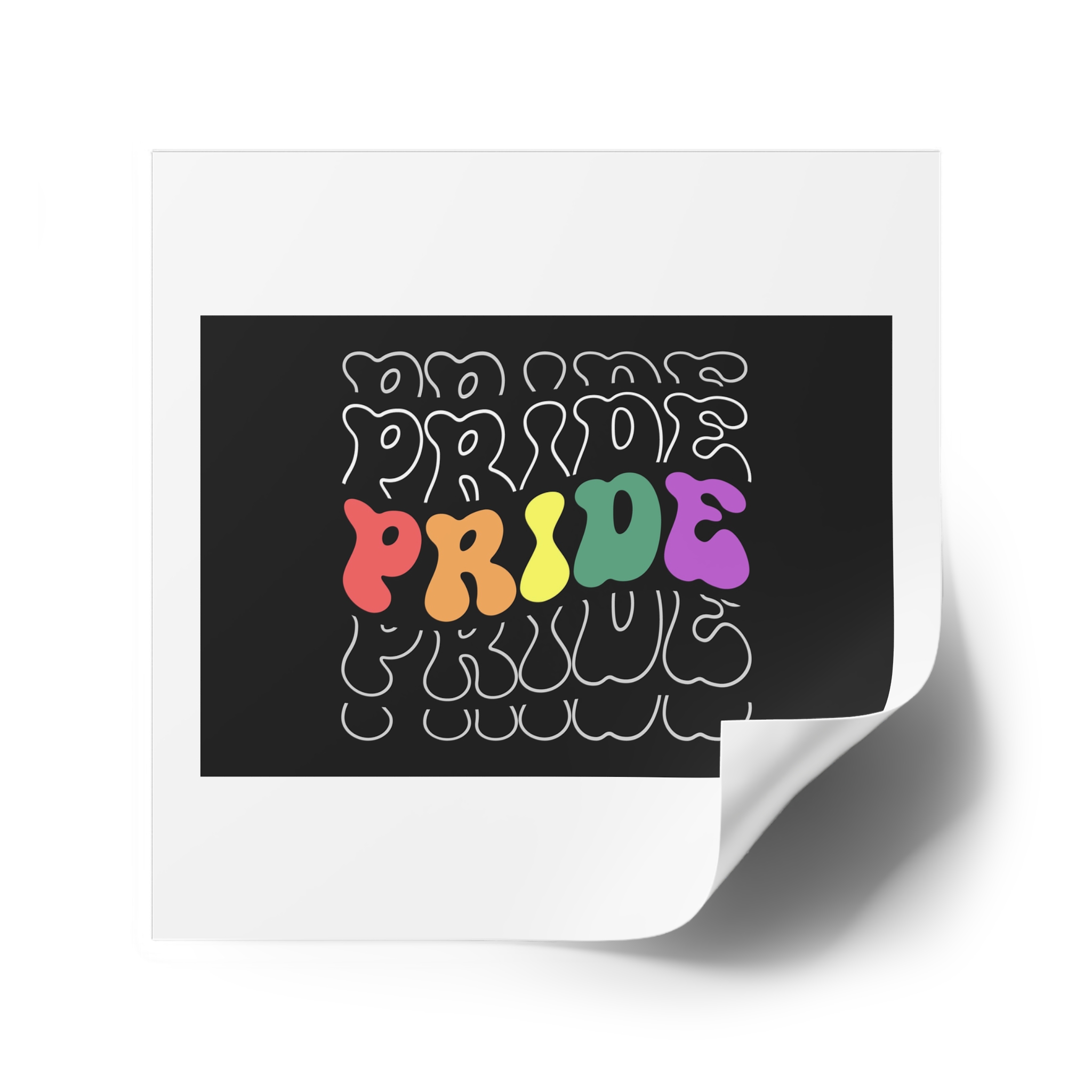 Pride Lgbt Gay Retro Tshirt Design(1) Laminate Stickers Square - Image 34