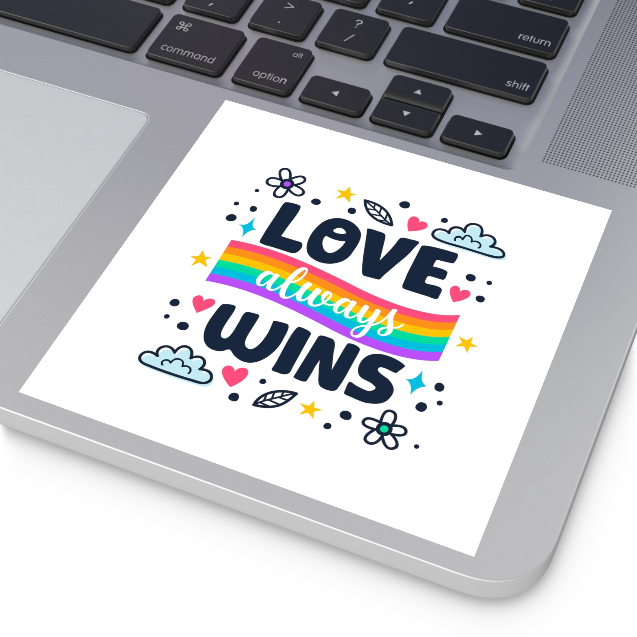 Pride Day Lettering Style Laminate Stickers Square - Image 47