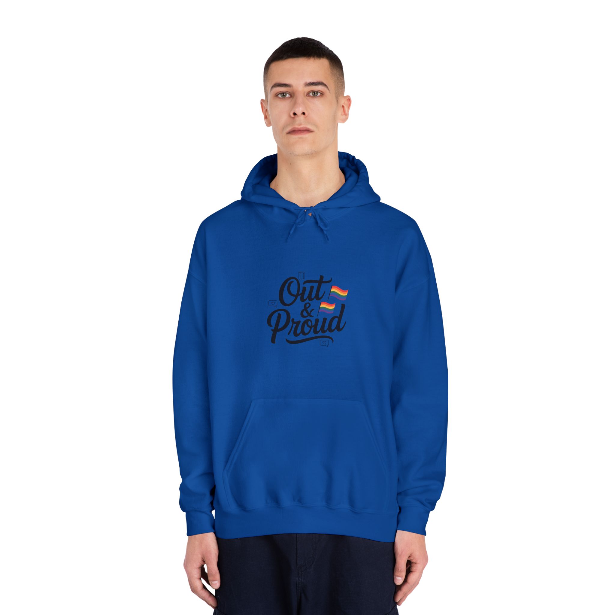 Out Proud T Shirt Design Isolated White Background1 Unisex Dryblend Hooded Sweatshirt - Image 27