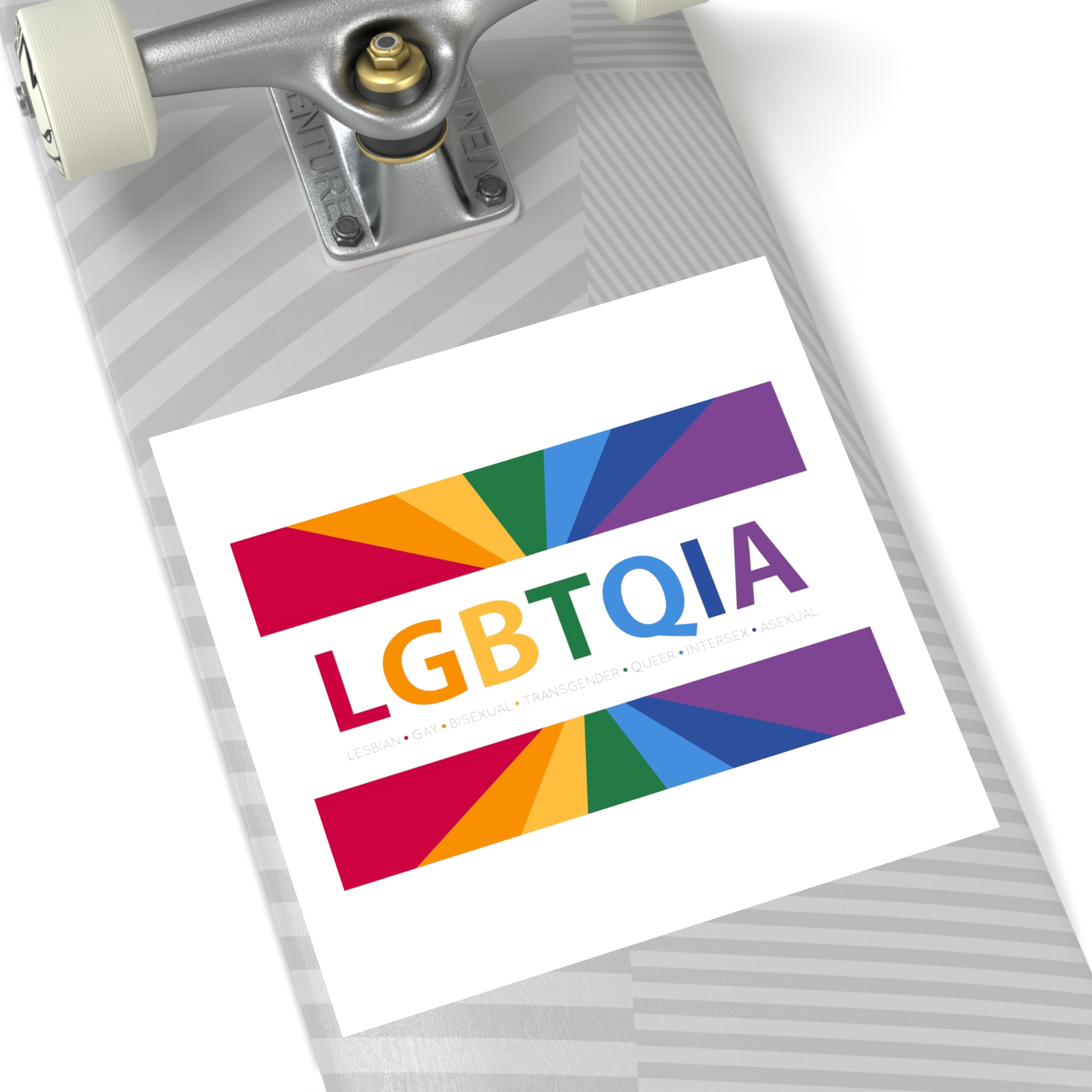 Lgbtqia Text Banner With Rainbow Background Lgbtqia Typography With Lgbt Gay Pride Flag Colours Laminate Stickers Square - Image 64