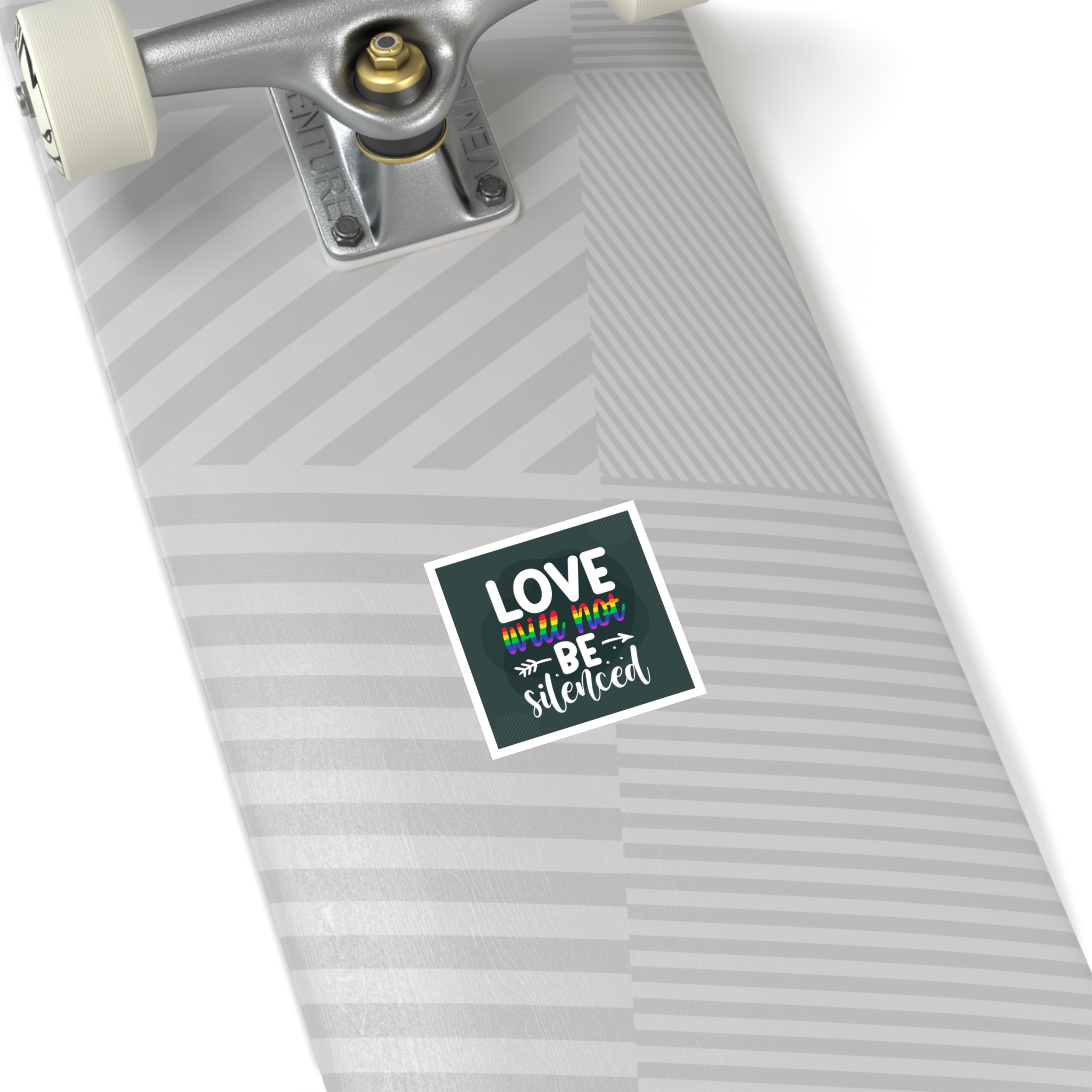 Love Will Be Silenced Premium Gay Pride Lettering Vector Design Laminate Stickers Square - Image 12