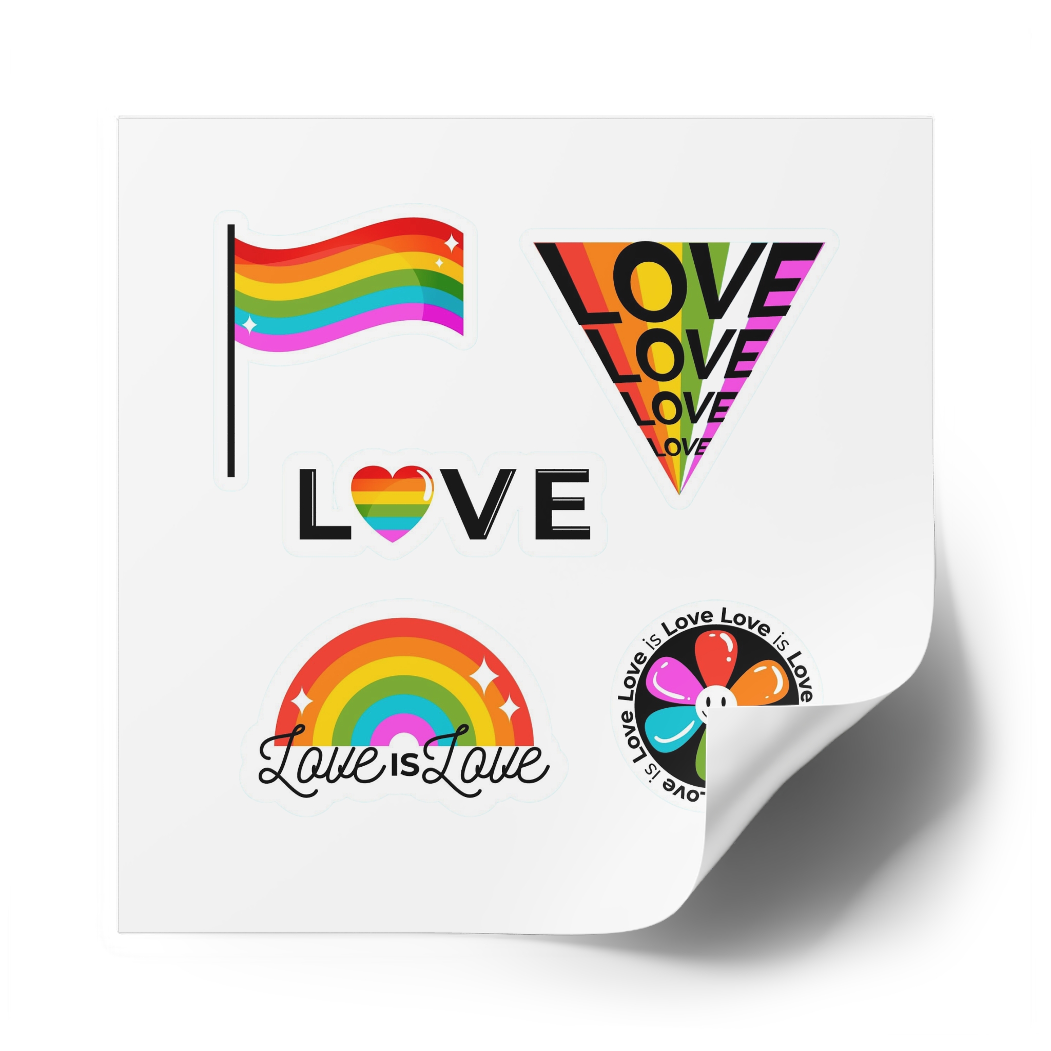 Pride Day Badges With Flag Laminate Stickers Square - Image 78