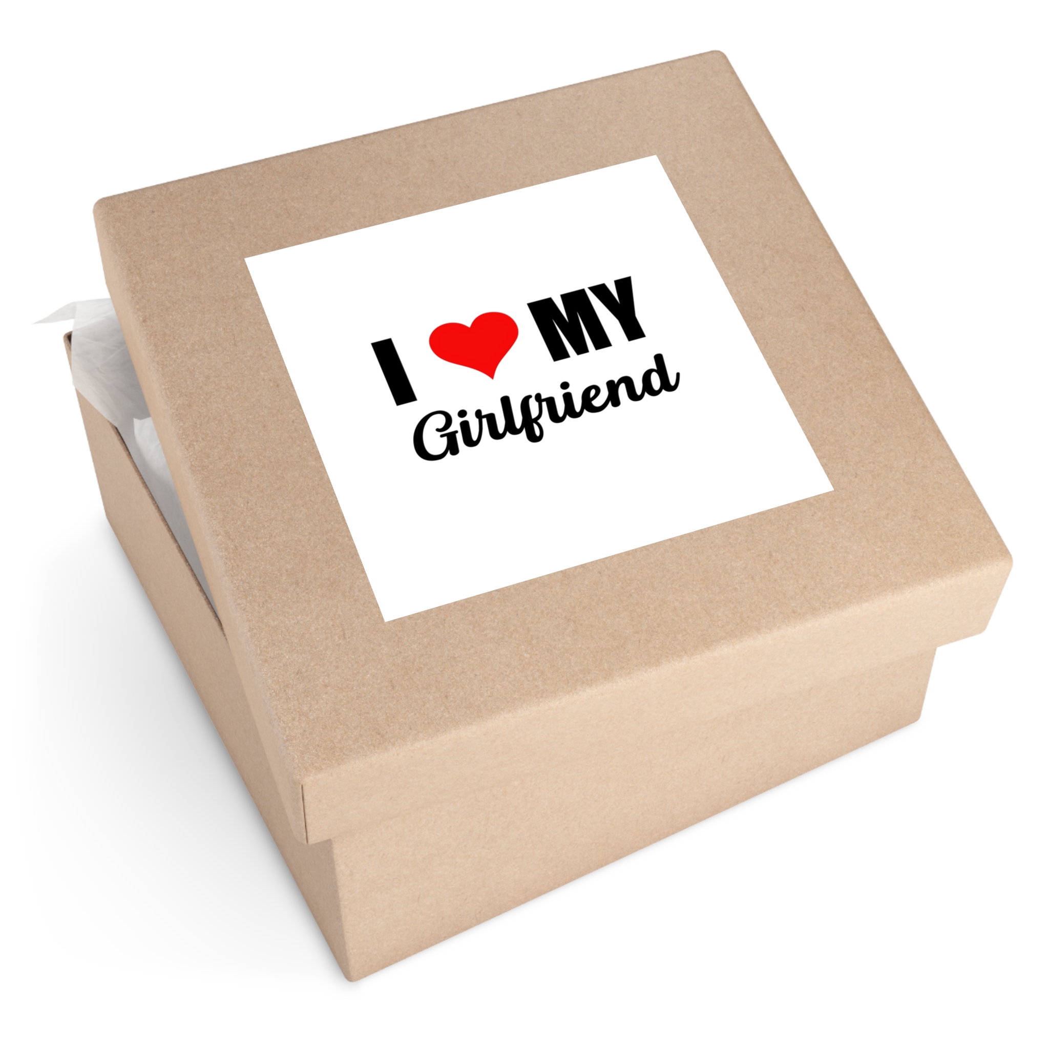 I Love My Girlfriend Valentine T Shirt Design Laminate Stickers Square - Image 59