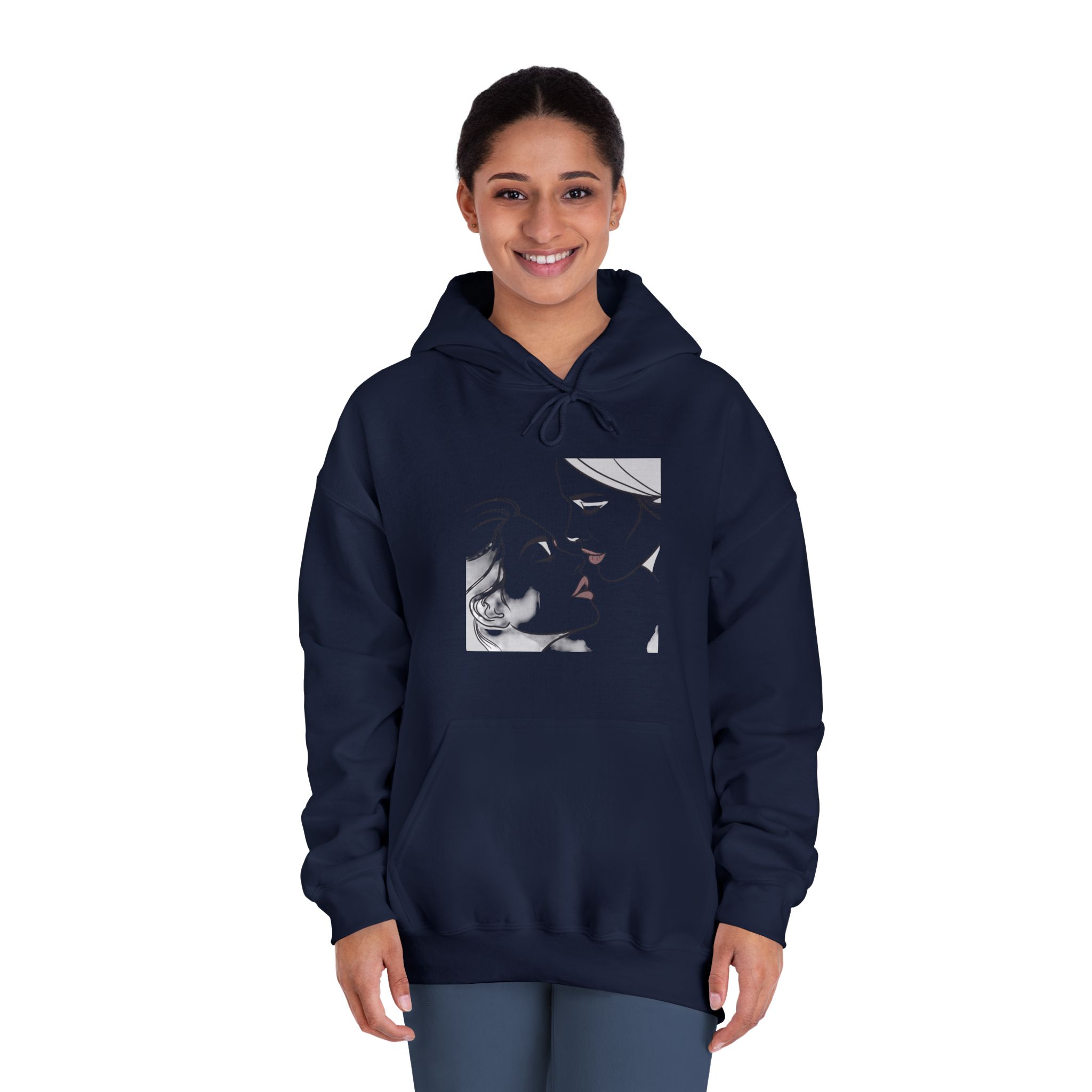 Perfect Lip Set Open Close Smooches Unisex Dryblend Hooded Sweatshirt - Image 32