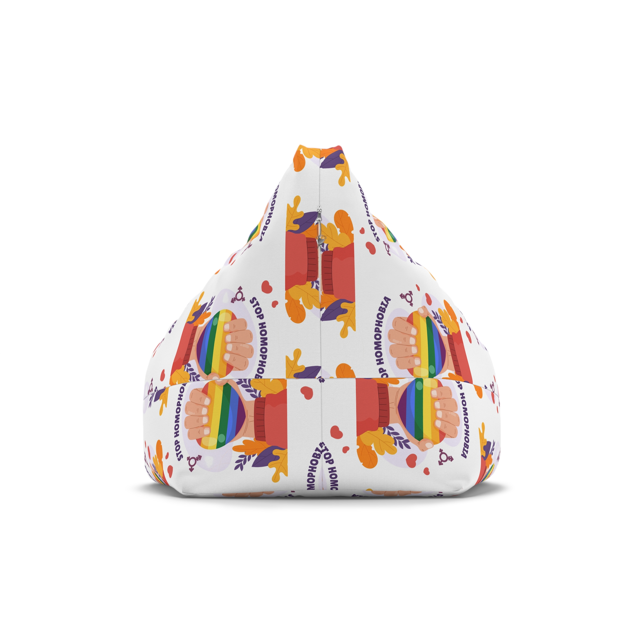 Hand Drawn Stop Homophobia Concept Illustrated Bean Bag Chair Cover - Image 2