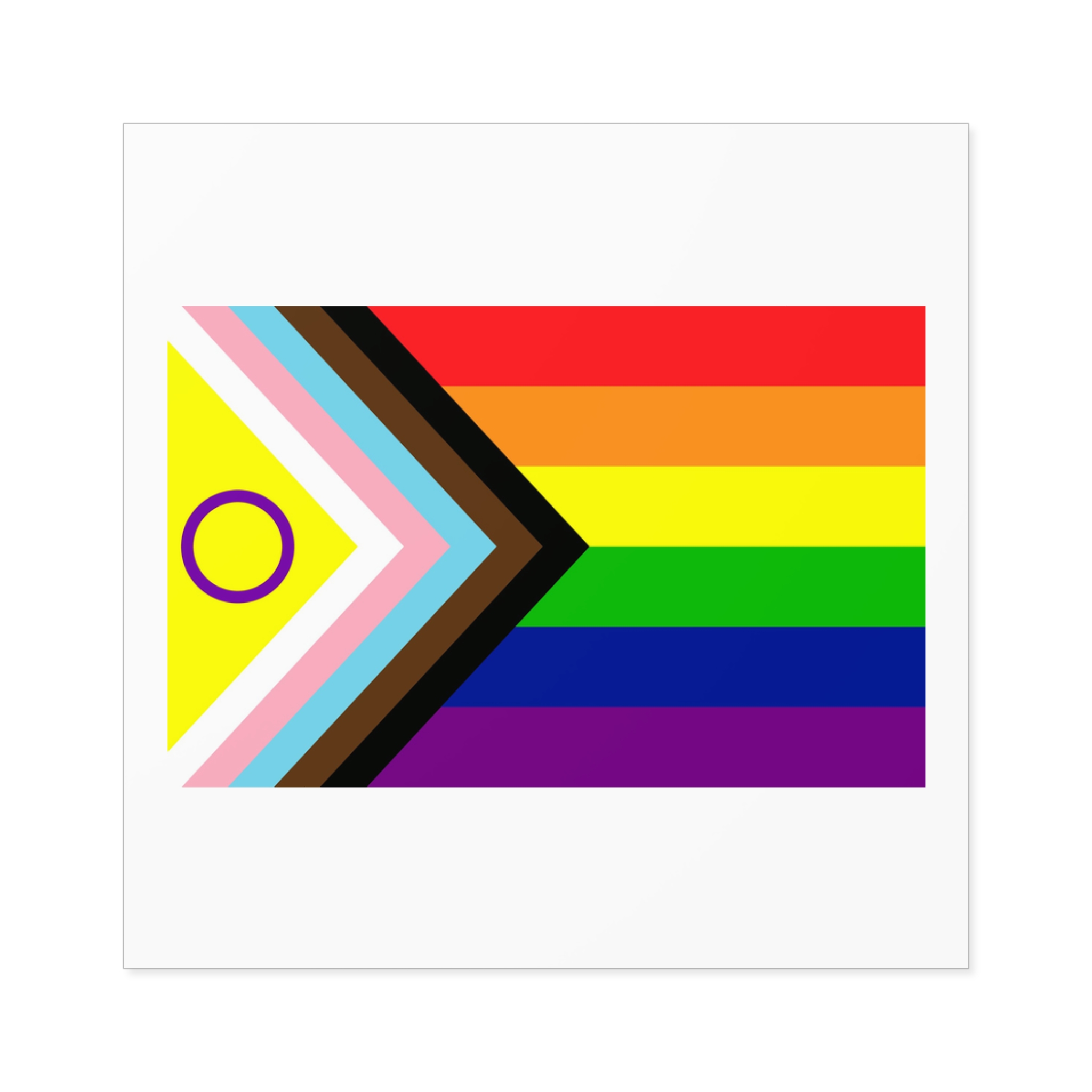 Lgbtq Pride Flag New Lgbtq Pride Flag Vector Updated Intersex Inclusive Progress Pride Flag Laminate Stickers Square - Image 25