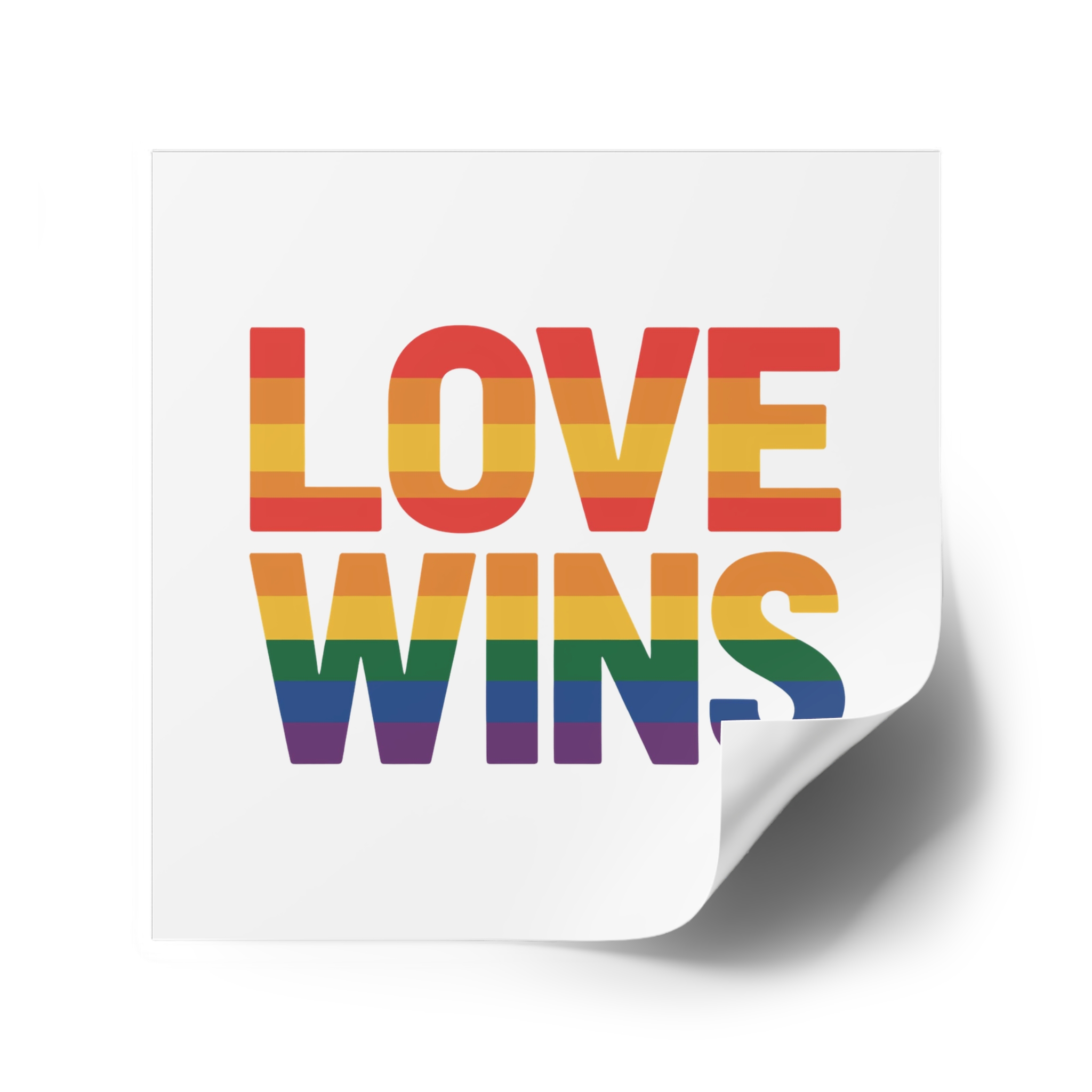 Love Wins Rainbow Pride Message1 Laminate Stickers Square - Image 46
