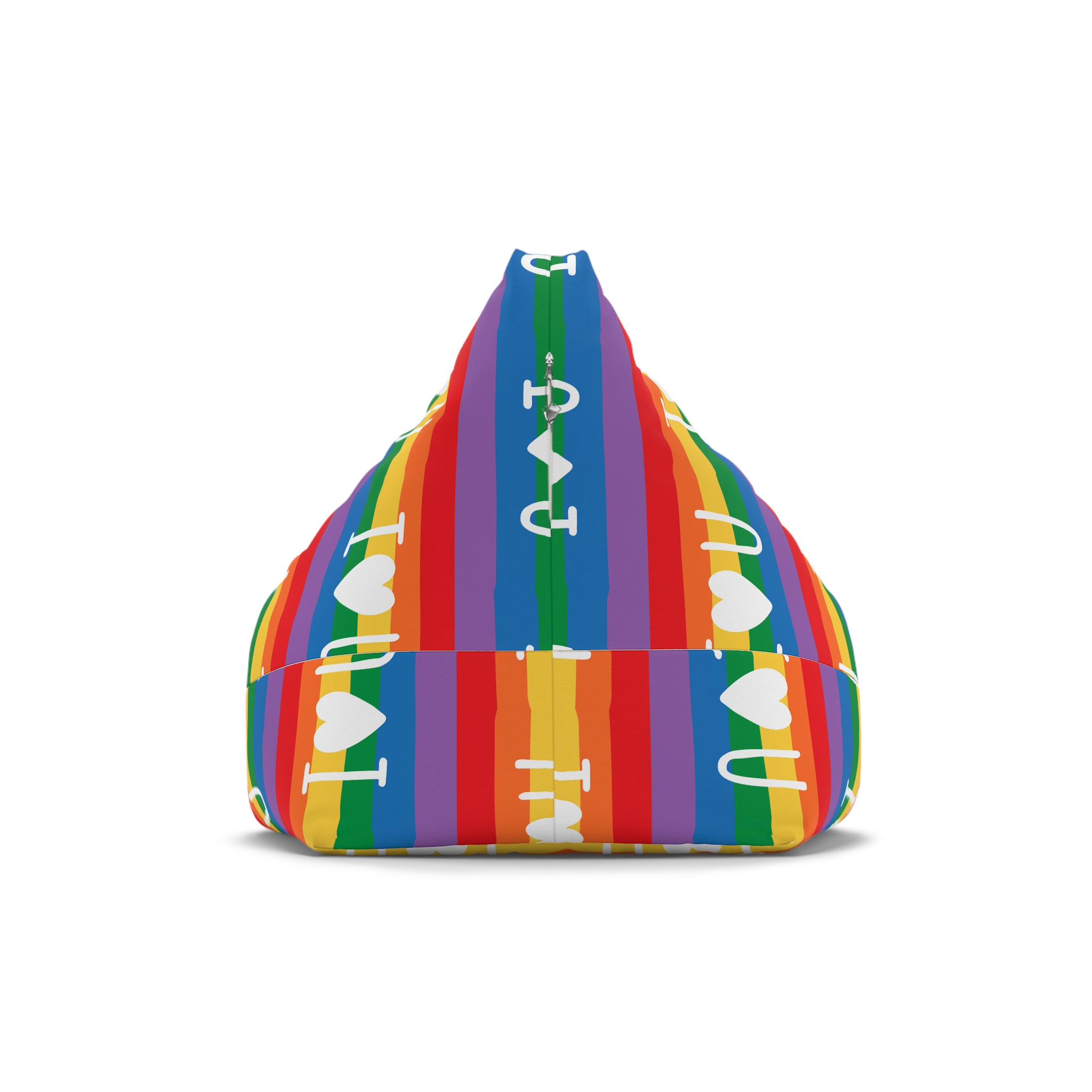Vibrant Rainbow Flag With I Love You Heart Message Bean Bag Chair Cover - Image 2