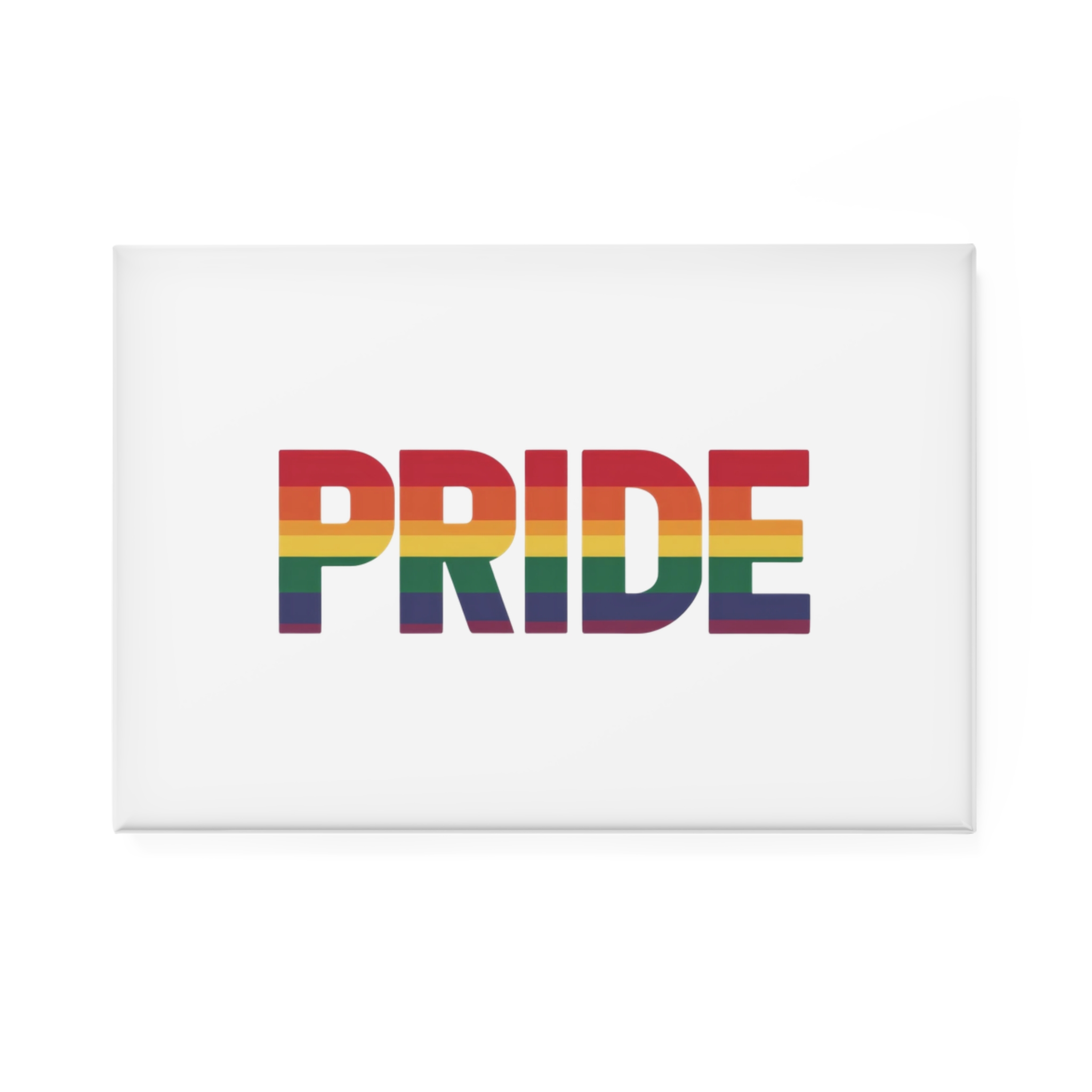 Rainbow Colored Text That Says Rainbow Middle Button Magnet Rectangle 1 And 10 Pcs - Image 5