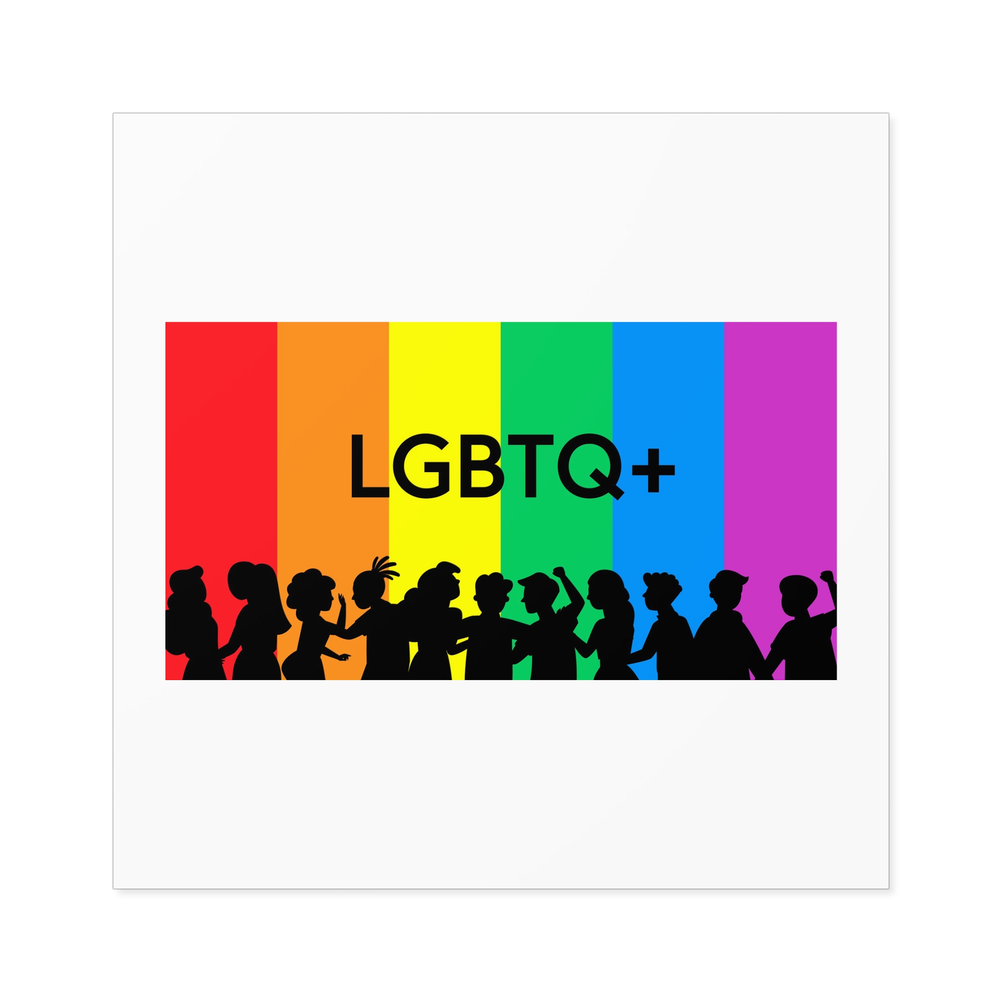 Rainbow Lgbt Lgbtqia Pride Flag Sign Flat Icon Laminate Stickers Square - Image 49