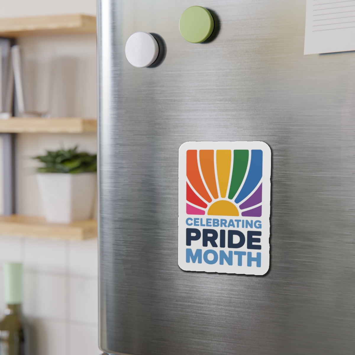 Celebrating Pride Month Colorful Graphic Design Die Cut Magnets - Image 12