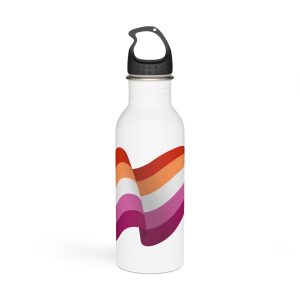Flag Lesbian Lgbtq Ribbon Style Flag That Conveys Sense Movement Waving Effect Stainless Steel Water Bottle