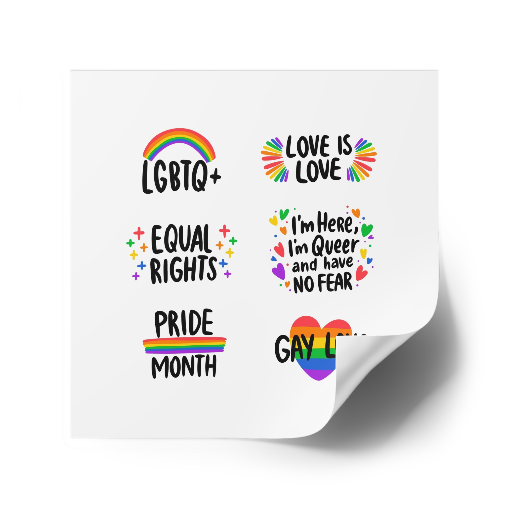 Labels Design Pride Day Event (1) Laminate Stickers Square - Image 46