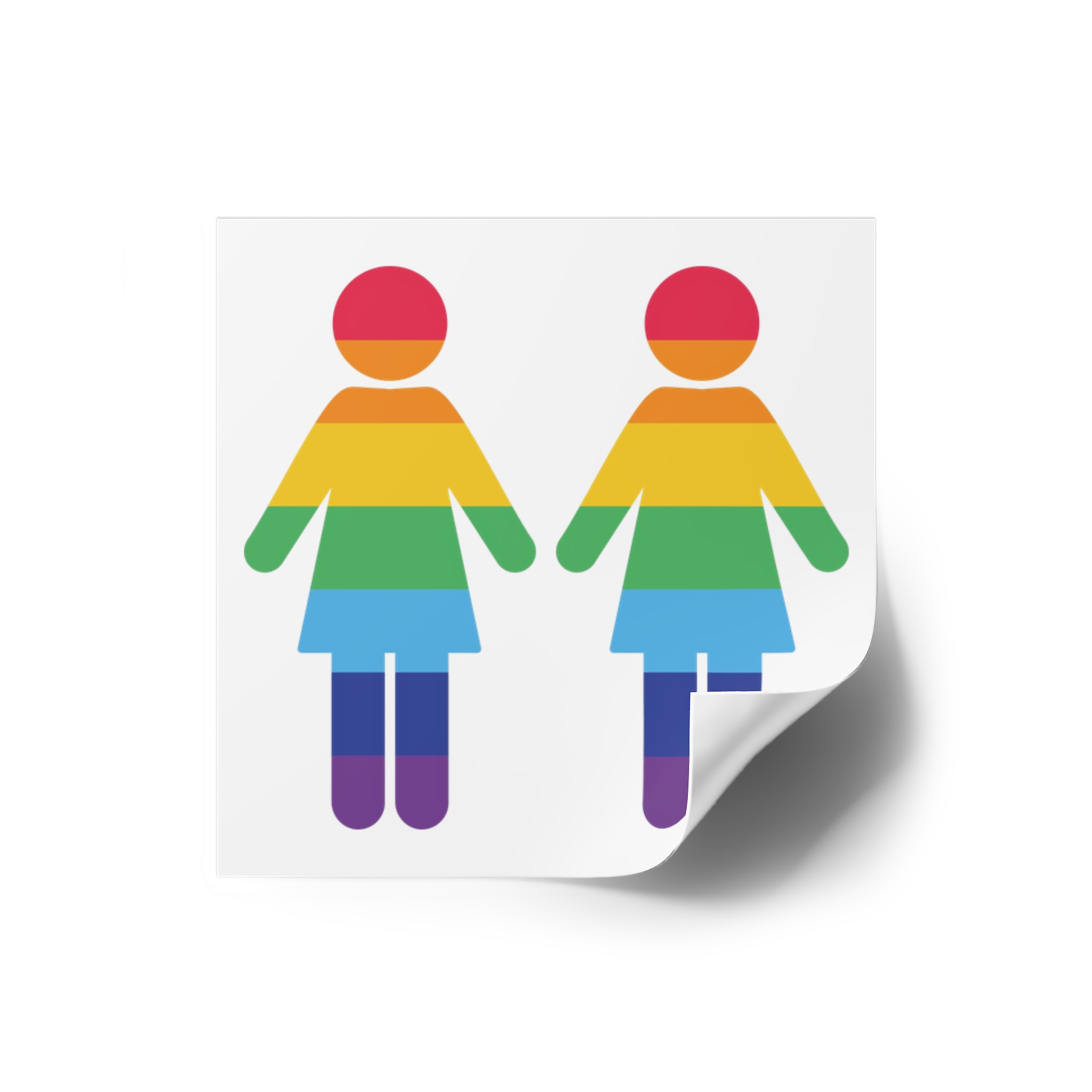 Lgbt Pride Two Lesbians Vector Icon Rainbow Colors Vector Illustration Laminate Stickers Square - Image 6