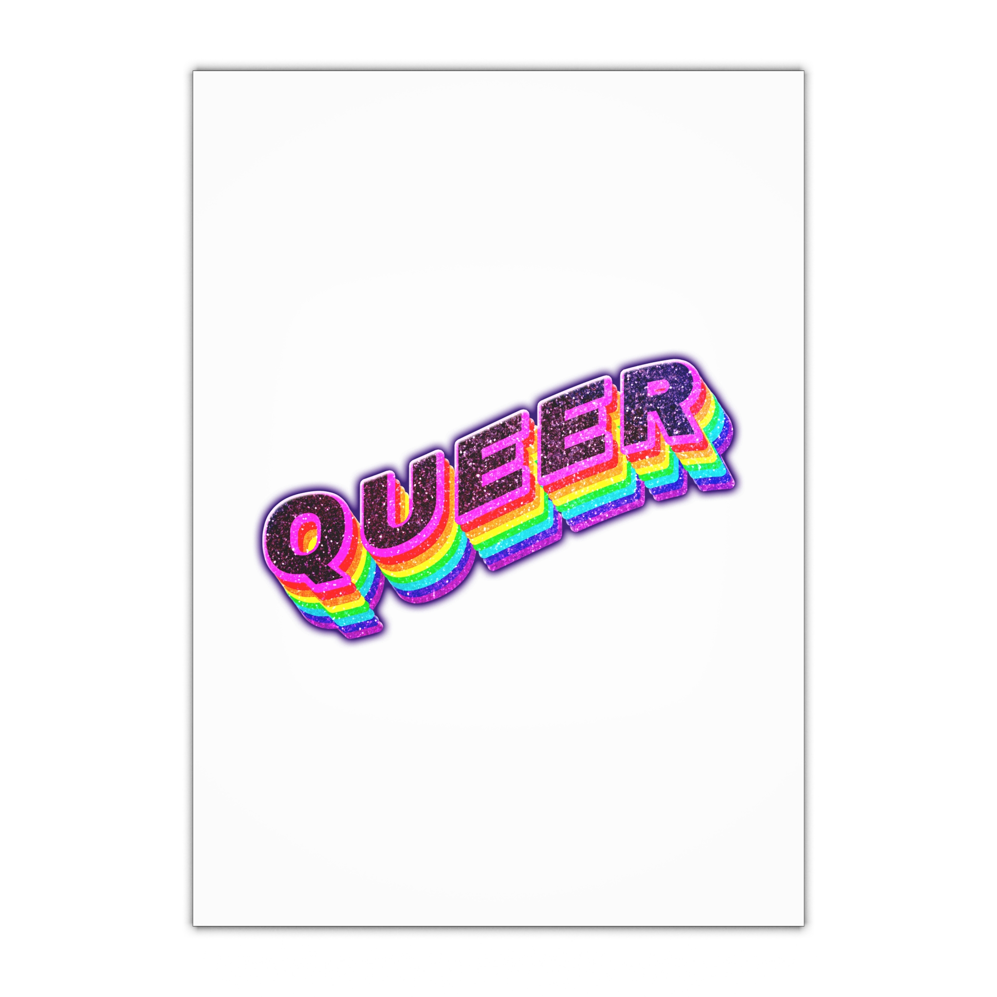 Queer Png Word Rainbow Typography Gift Wrapping Paper Sheets 1pc