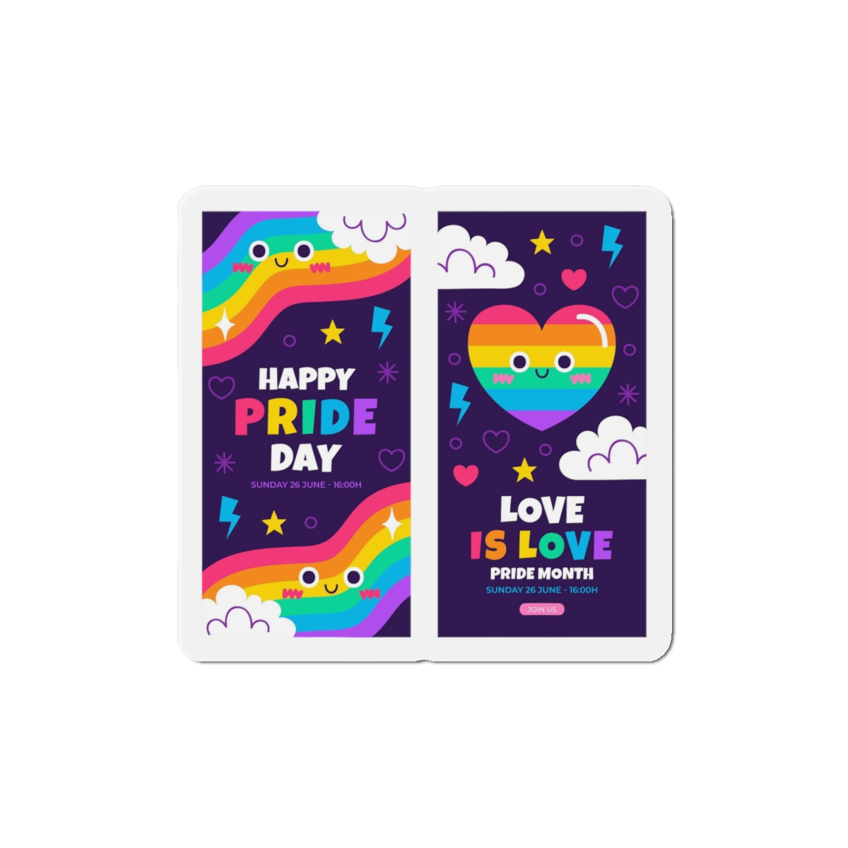 Flat Pride Month Vertical Banners Collection Die Cut Magnets - Image 7