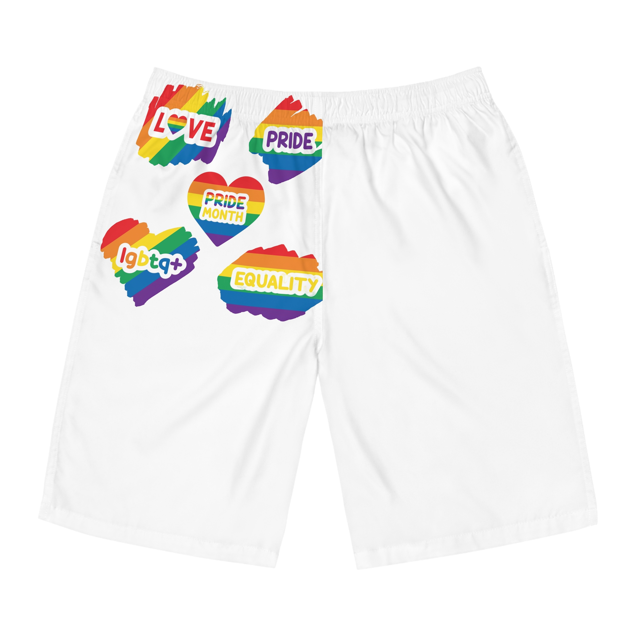 Pride Month Stickers Rainbow Lgbtq Flag Love Equality Mens Board Shorts Aop
