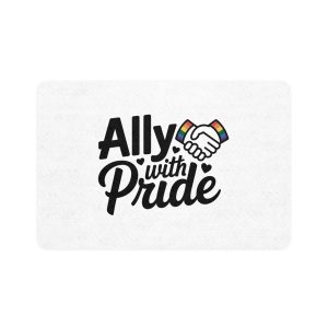Ally With Pride T Shirt Design Isolated White Background 2 Pet Food Mat 12x18
