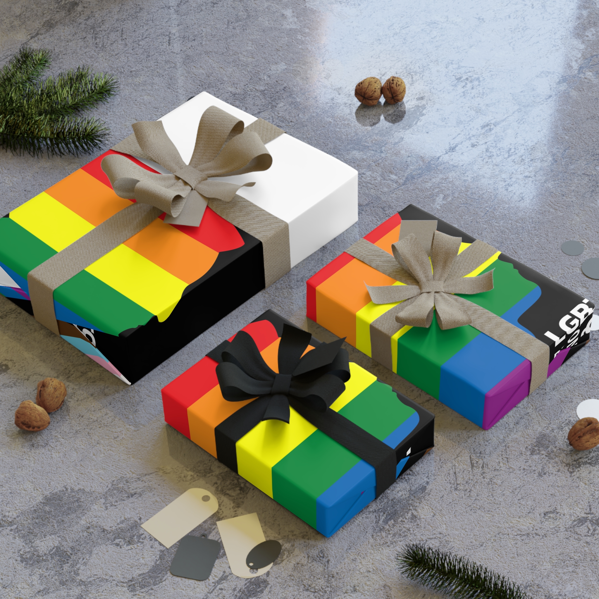 Happy Pride Day Concept Lgbtq Community Lgbt Pride Typography Vector Gift Wrapping Paper Rolls 1pc - Image 8