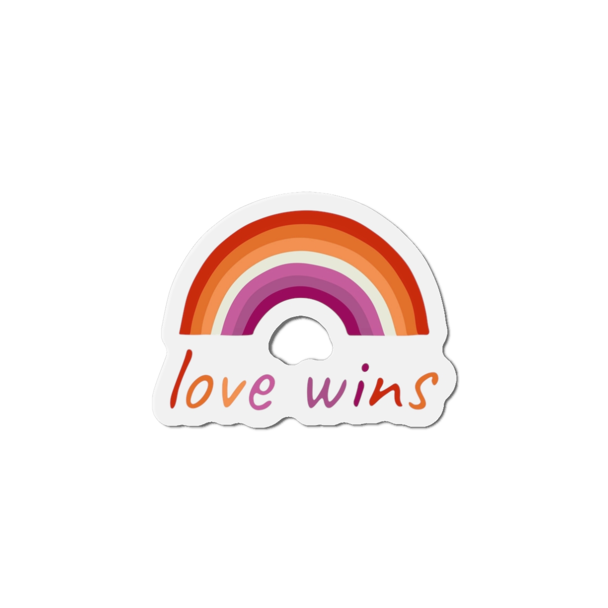 Colorful Rainbow Shape Lesbian Pride Flag Happy Pride Day Lgbtqia Community Pride Month Vector Hand Drawn Doodle Posters Stickers Logo Cards (1) Die Cut Magnets - Image 4