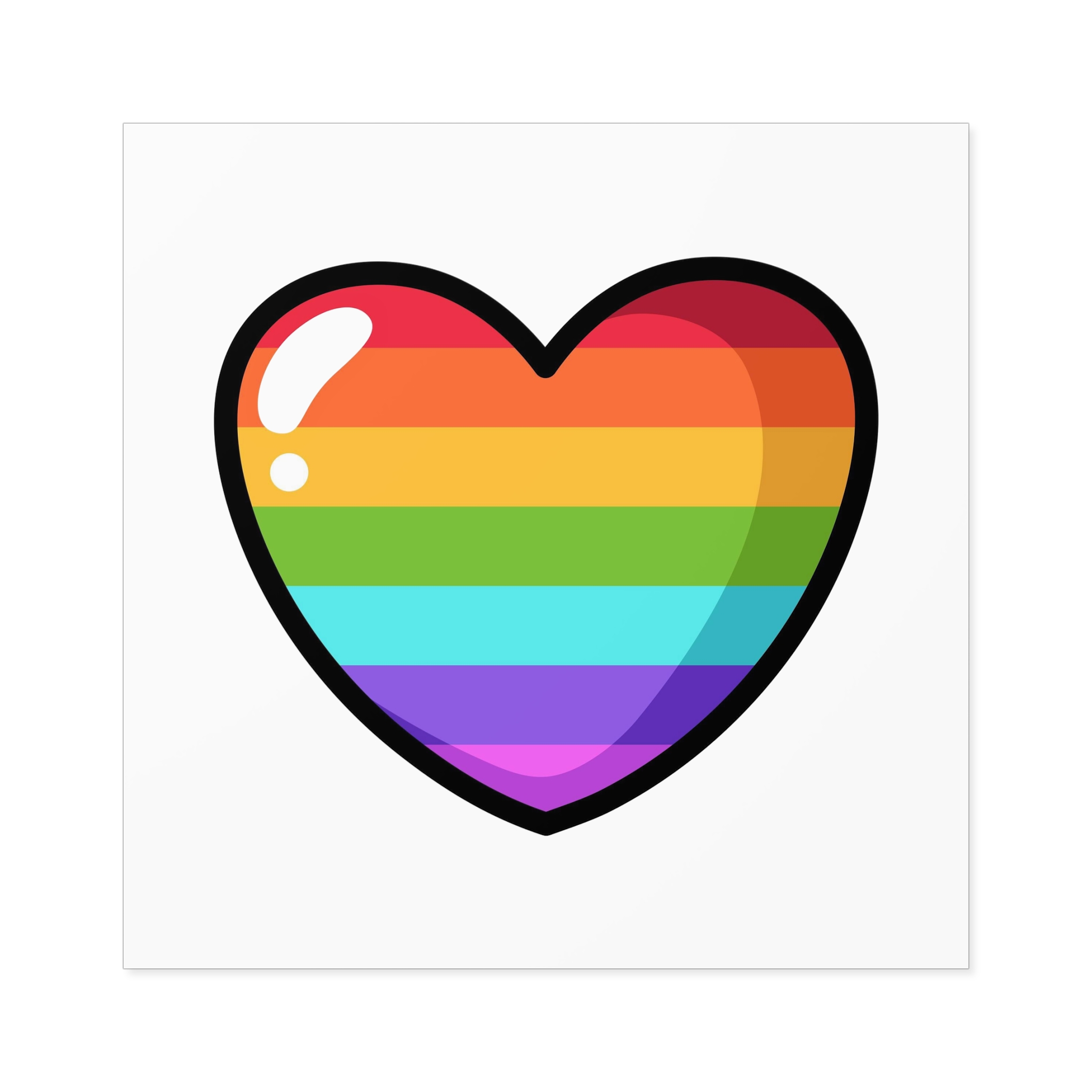 Pride Heart Cartoon Style Laminate Stickers Square - Image 49