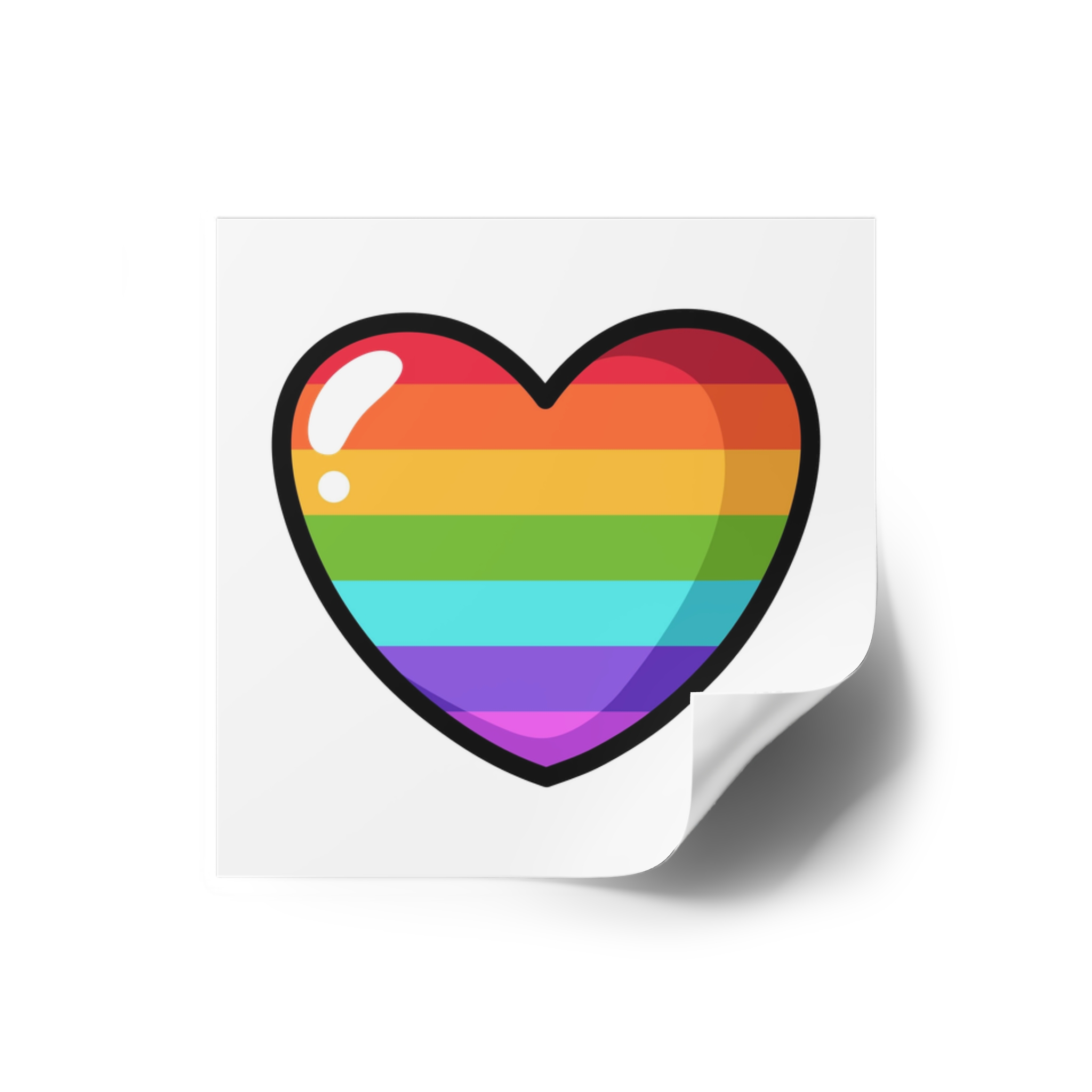 Pride Heart Cartoon Style Laminate Stickers Square - Image 14