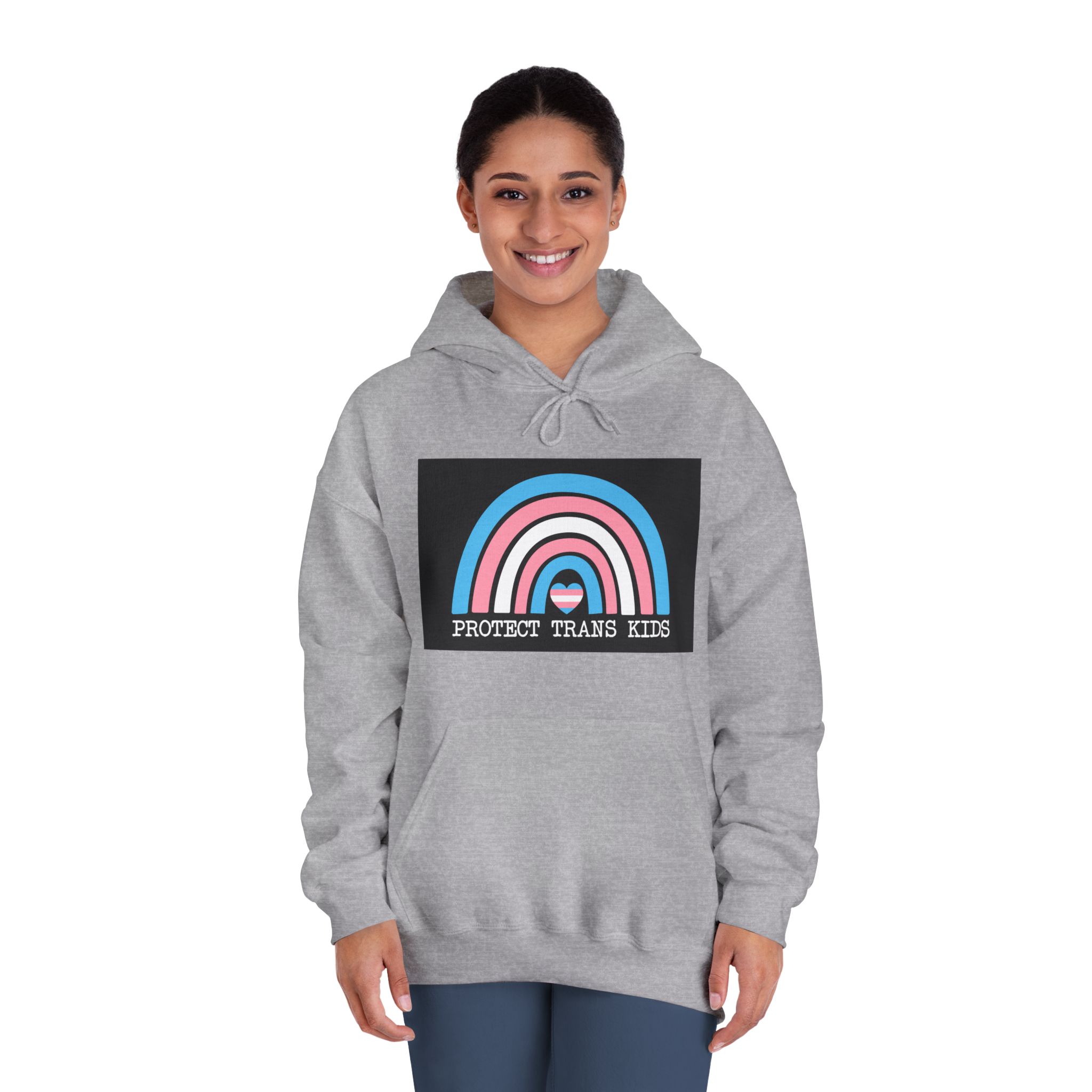 Poster That Says Protection Boys Their Kids Unisex Dryblend Hooded Sweatshirt - Image 16