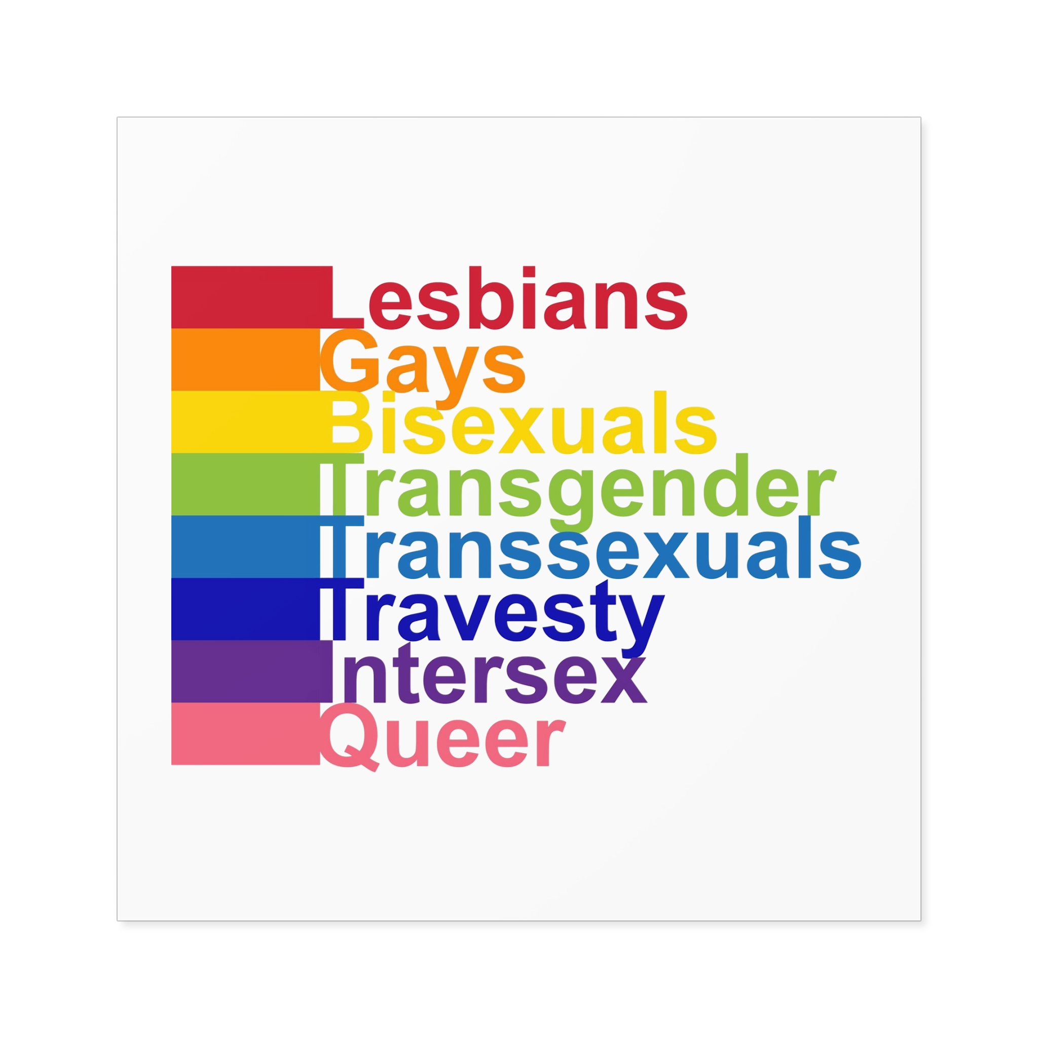 Lgbt Concept Motivating Phrase Colors Rainbow Decoding Abbreviations Lgbt Lesbian Gay Bisexual Transgender Transsexual Travesty Intersex Queer Laminate Stickers Square - Image 57