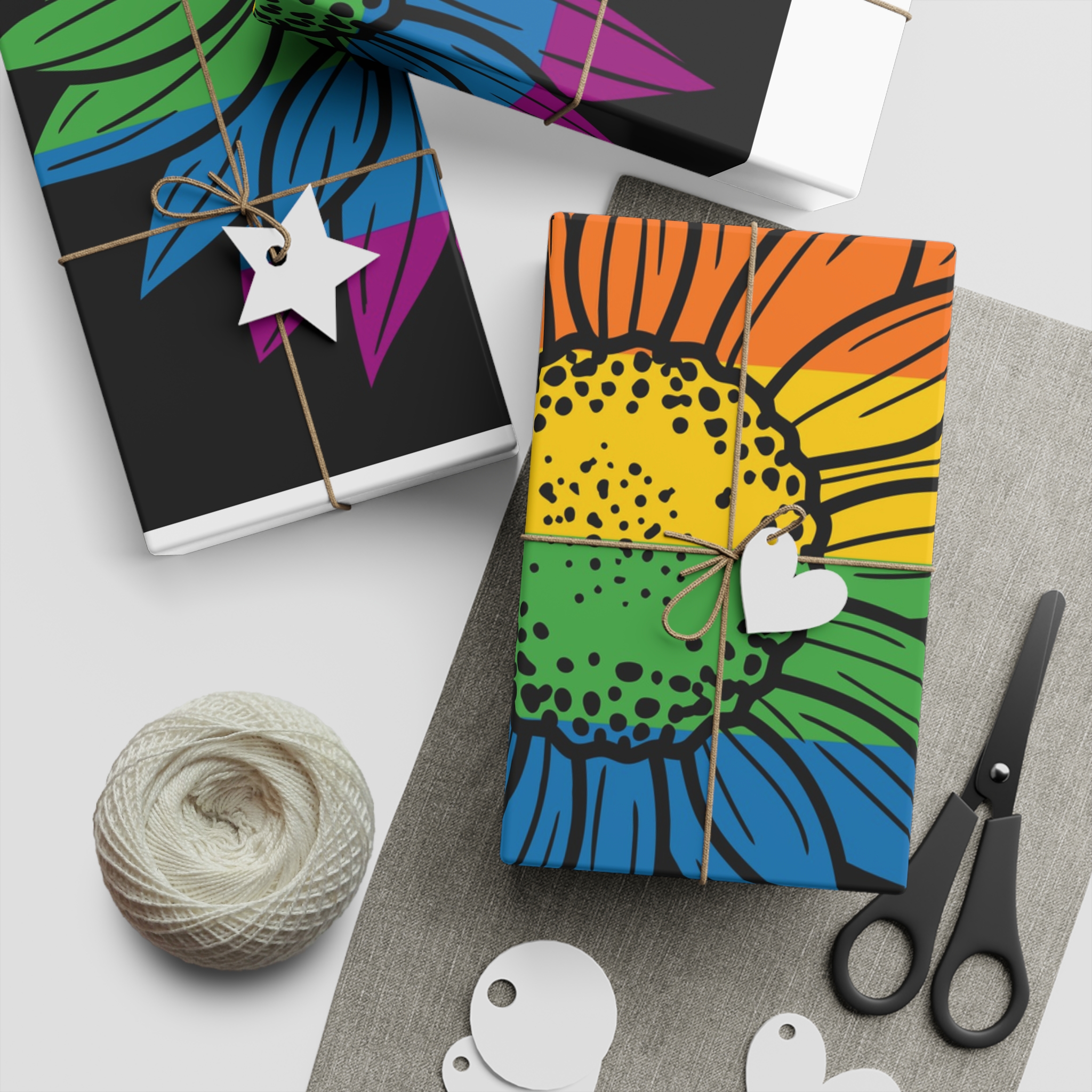 Sunflower Pride Rainbow Premium Vector T Shirt(1) Gift Wrapping Paper Sheets 1pc - Image 5