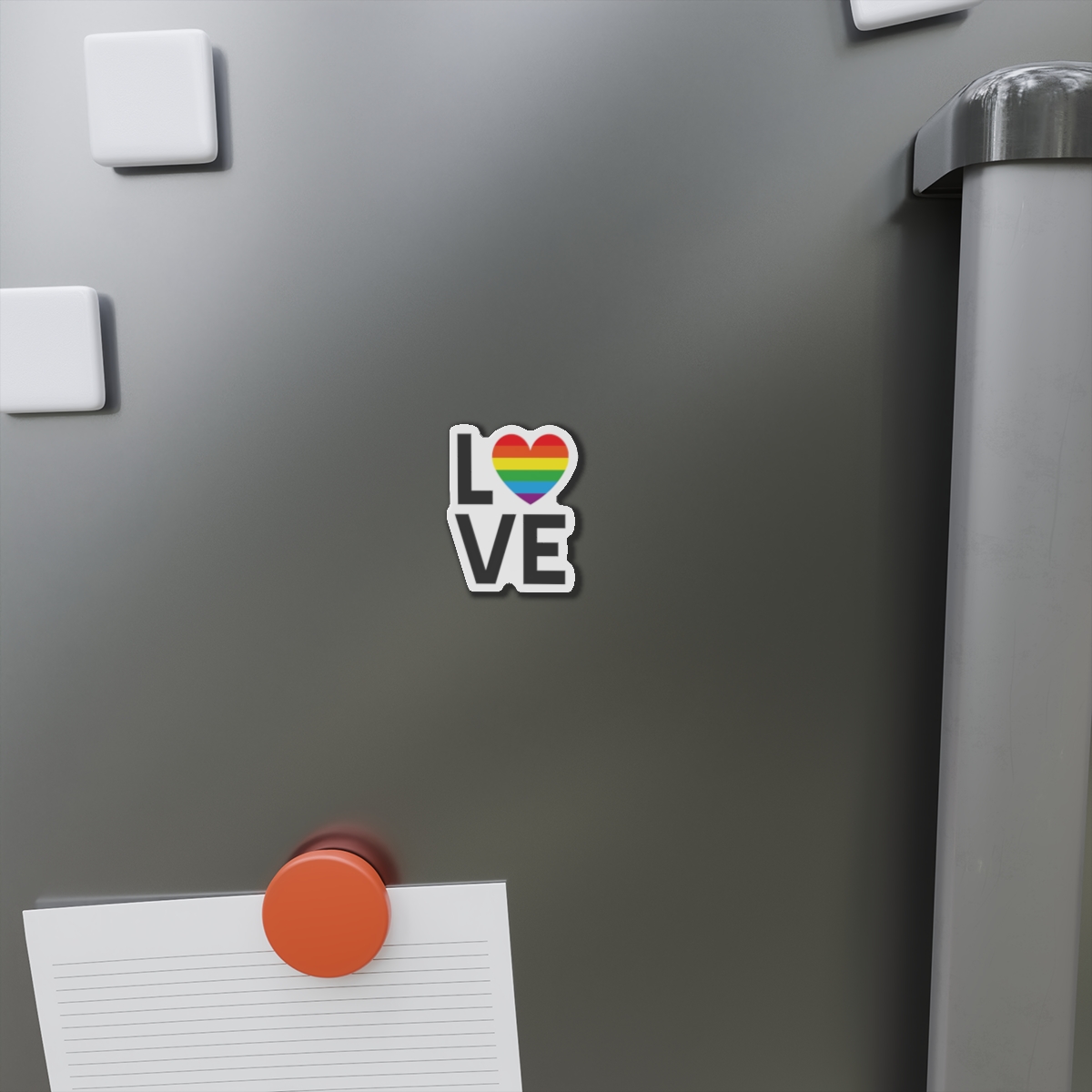 Vector Lgbt Rainbow Flag Love Lettering Isolated White Background Die Cut Magnets - Image 2