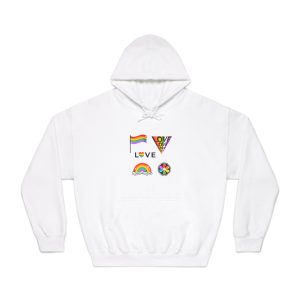 Pride Day Badges With Flag Unisex Dryblend Hooded Sweatshirt