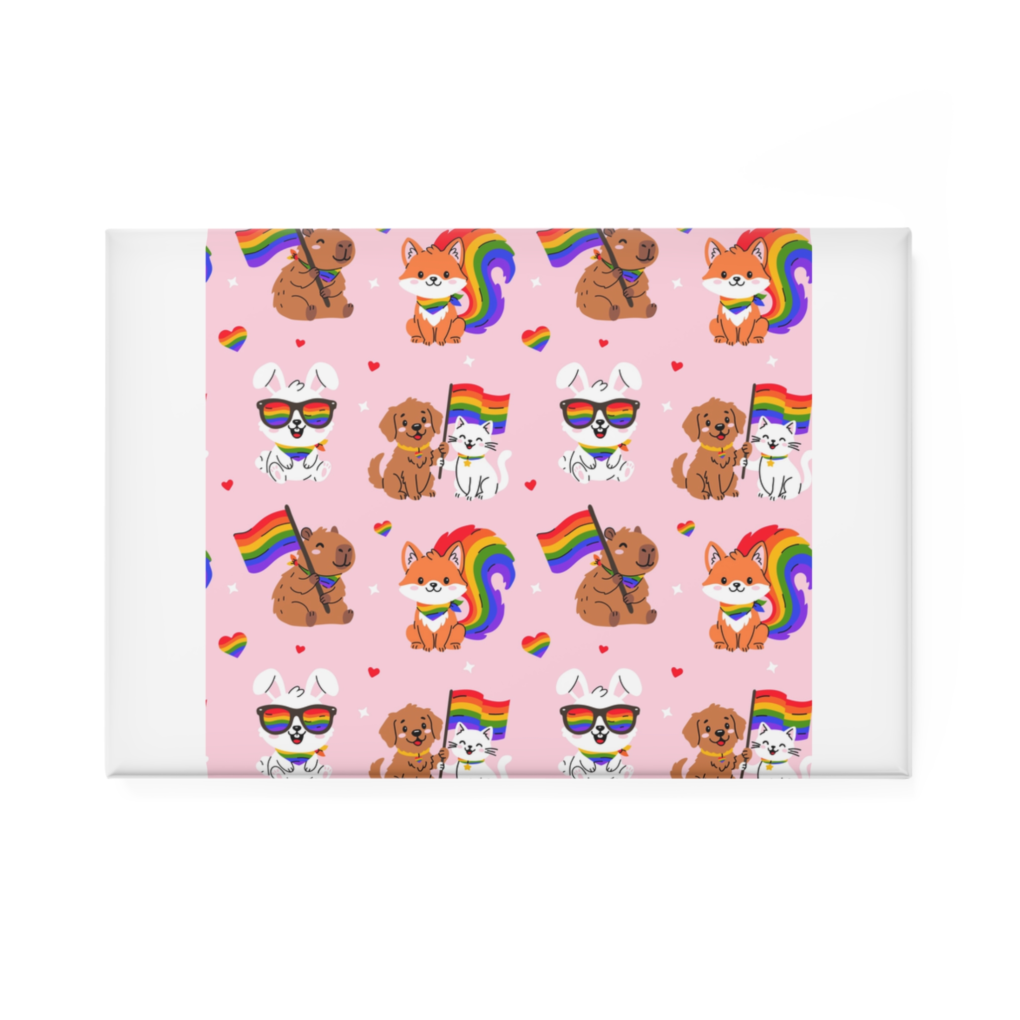 Lesbian Pride Design F6321F Button Magnet Rectangle 1 And 10 Pcs