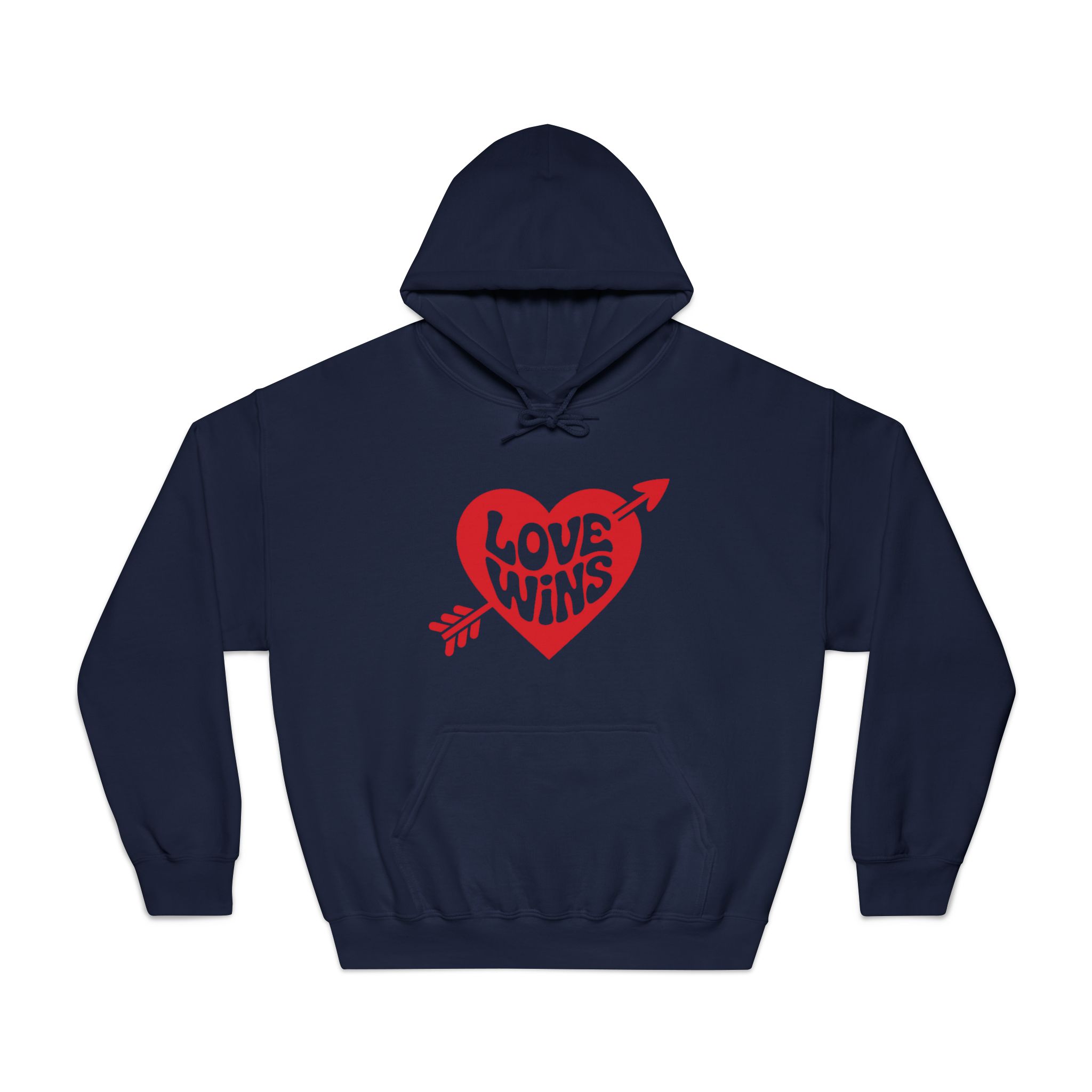 Love Wins Inscription Red Heart Pierced With Cupid39s Arrow Transparent Background Unisex Dryblend Hooded Sweatshirt - Image 29