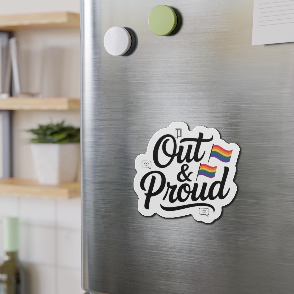Out Proud T Shirt Design Isolated White Background1 Die Cut Magnets - Image 12