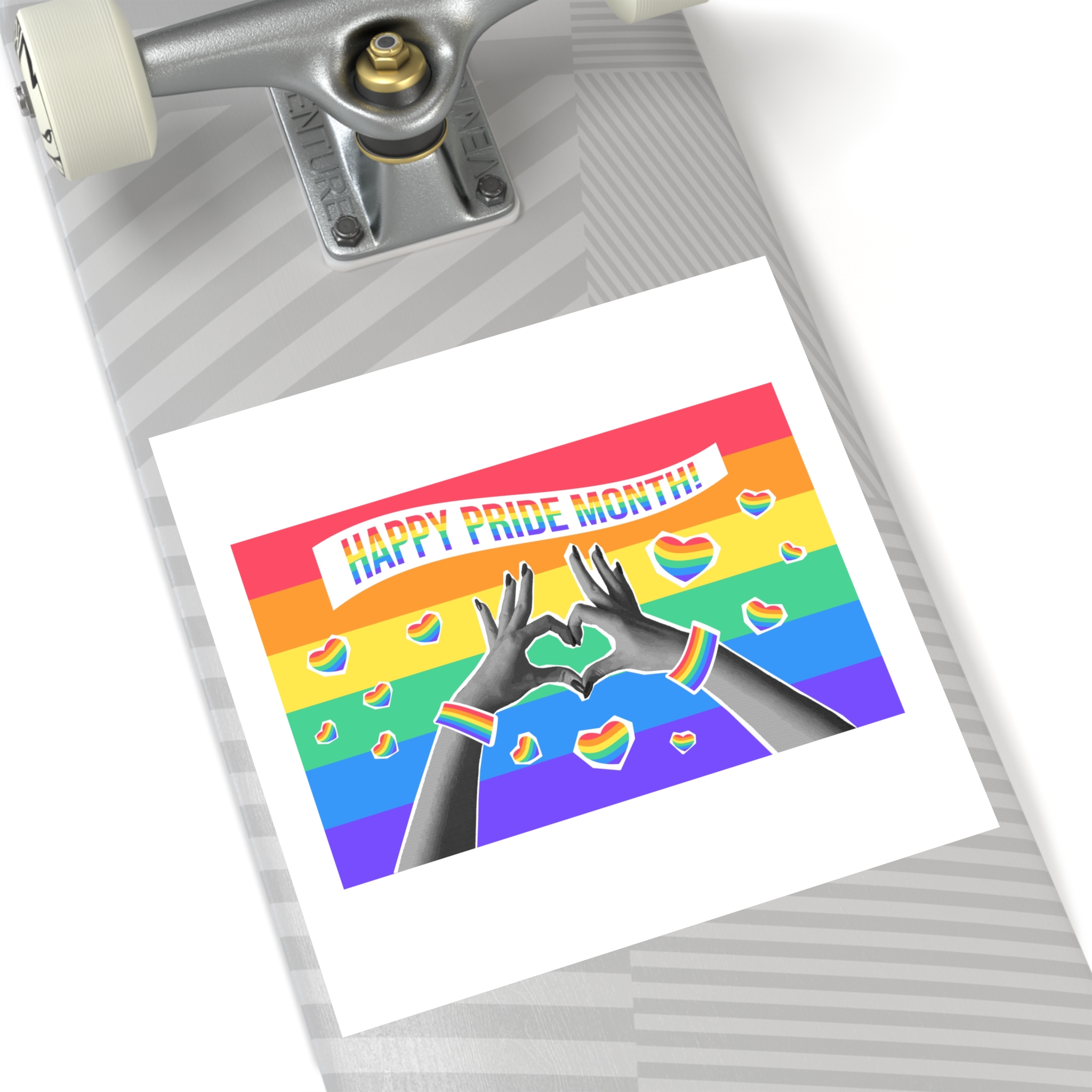 Lgbtq Pride Month Card Y2k Style Trendy Retro Collage Halftone Hands Laminate Stickers Square - Image 52