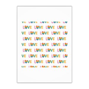 Rainbow Love Lettering Seamless Pattern Happy Pride Minimalistic Background With Simple Text Gift Wrapping Paper Sheets 1pc
