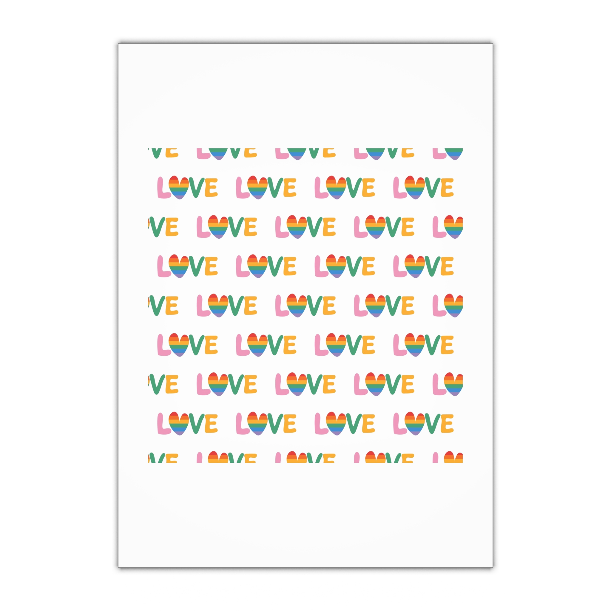 Rainbow Love Lettering Seamless Pattern Happy Pride Minimalistic Background With Simple Text Gift Wrapping Paper Sheets 1pc