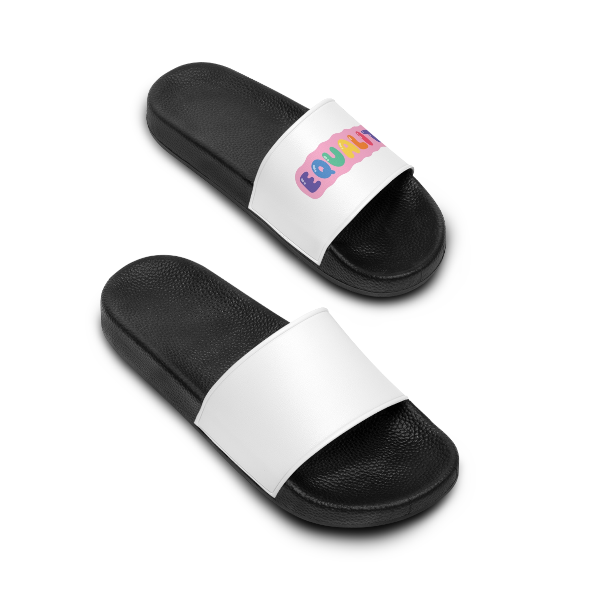 Lgbt Sticker Pack White Background Lgbtq Set Symbol Lgbt Pride Community Rainbow Elements Vector Hand Draw Illustration Hand Drawn Lettering Copia Mens Slide Sandals - Image 4