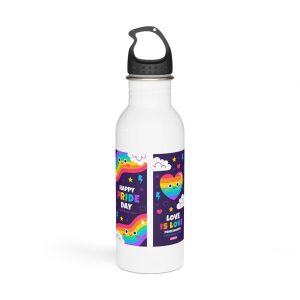 Flat Pride Month Vertical Banners Collection Stainless Steel Water Bottle