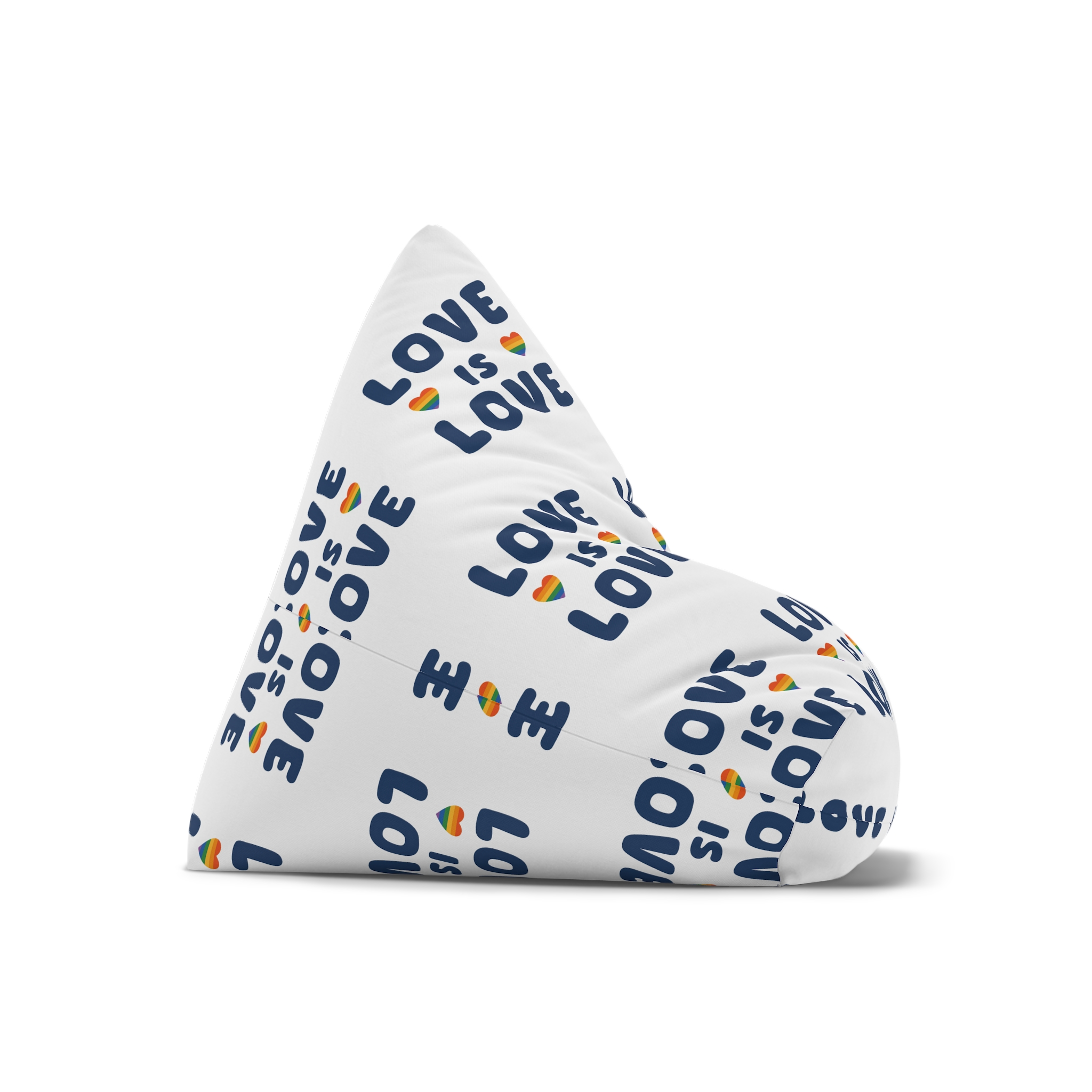 Vector Illustration With Text Love Is Love With Rainbow Heart Symbols Representing Lgbtq Gay Pride Bean Bag Chair Cover - Image 7