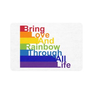 Lgbt Concept Motivating Phrase Colors Rainbow Bring Love Rainbow Through Life Pet Food Mat 12x18