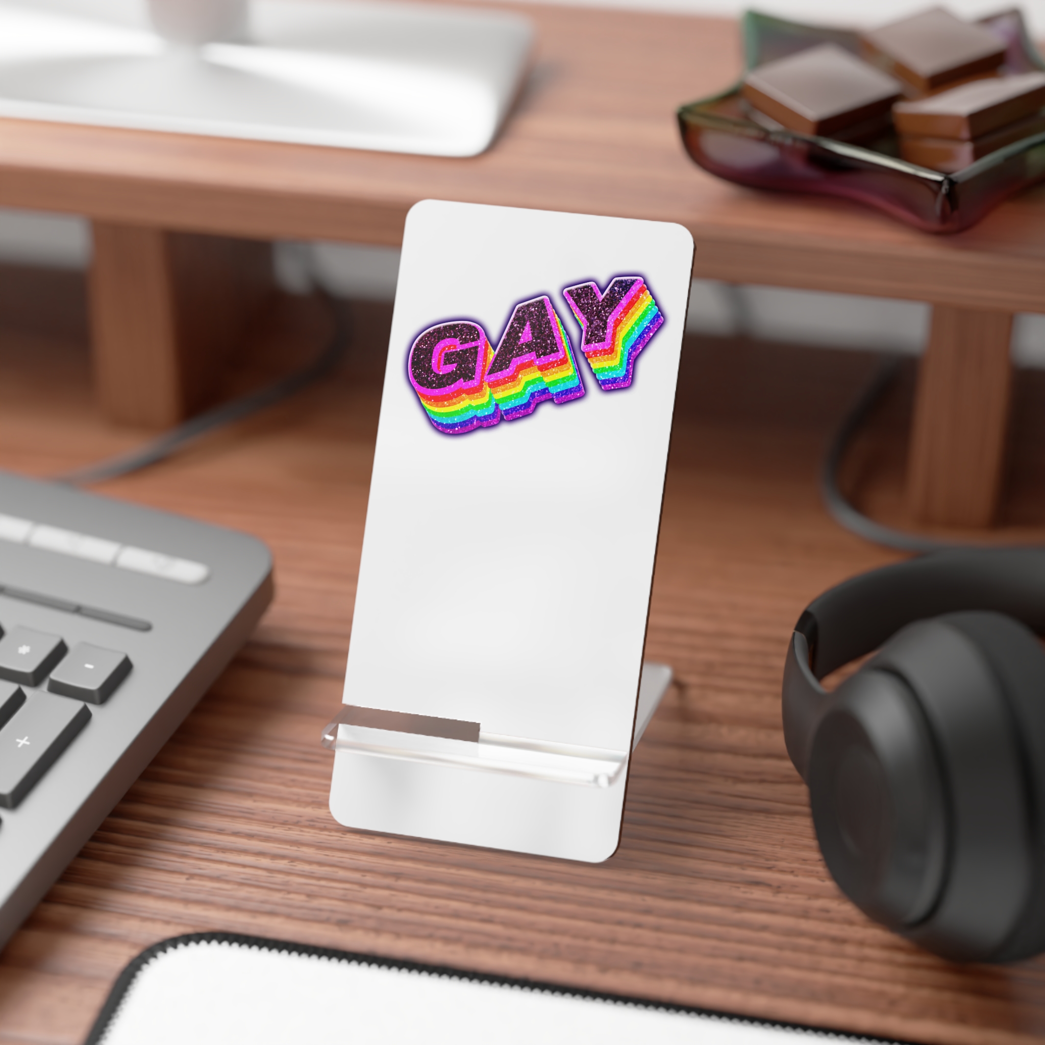 Gay Word Rainbow 3d Png Word Art Mobile Display Stand For Smartphones - Image 3