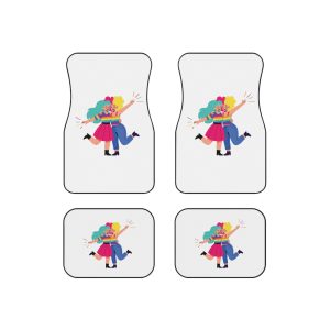 Two Happy Women Celebrating With Pride Flag Colors Car Mats Set Of 4