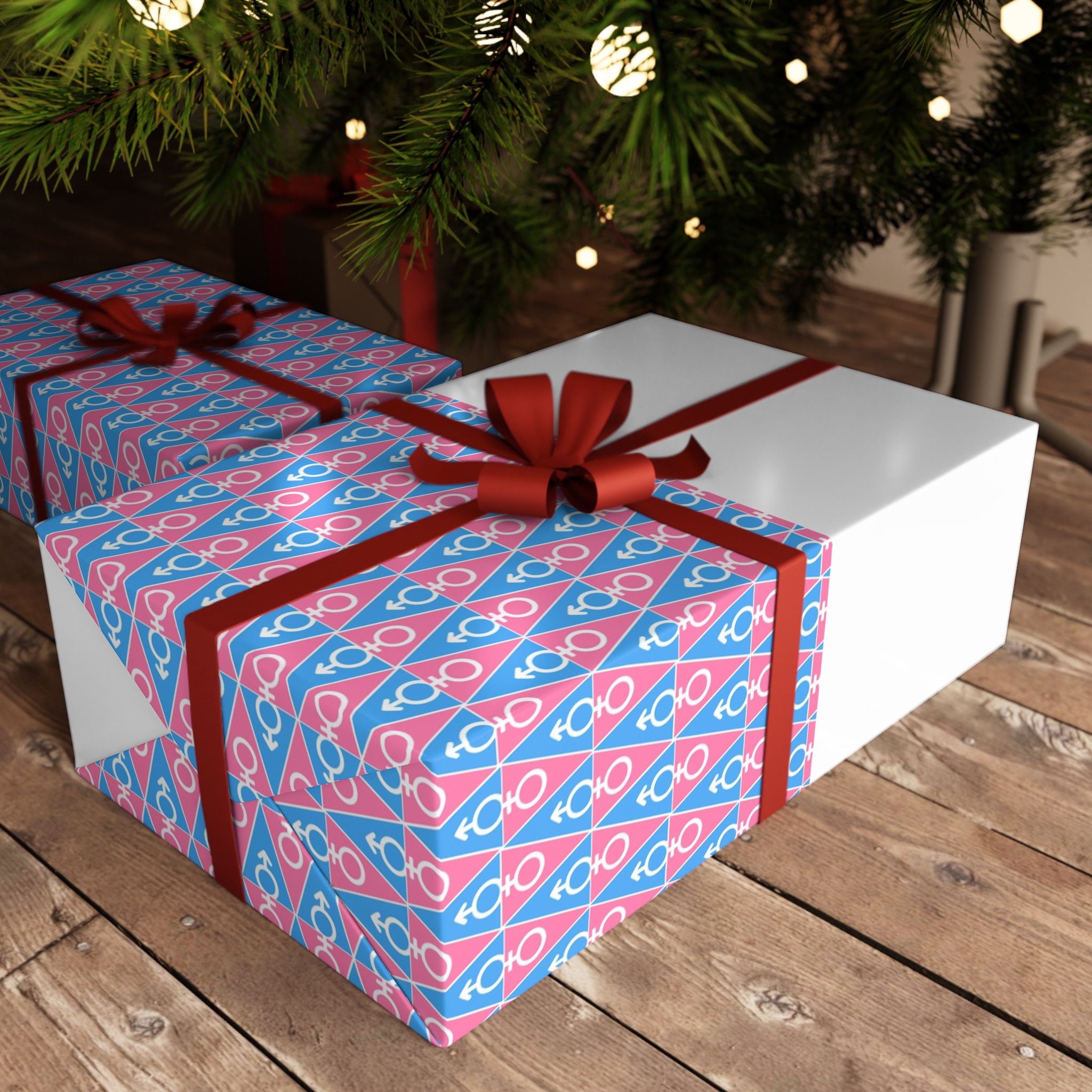 Gender Symbol Pattern Gift Wrapping Paper Sheets 1pc - Image 3
