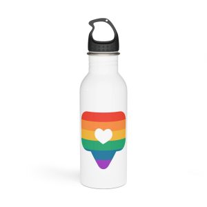 Rainbow Symbol Lgbt Pride Community Lgbt Heart Isolated White Background Stainless Steel Water Bottle